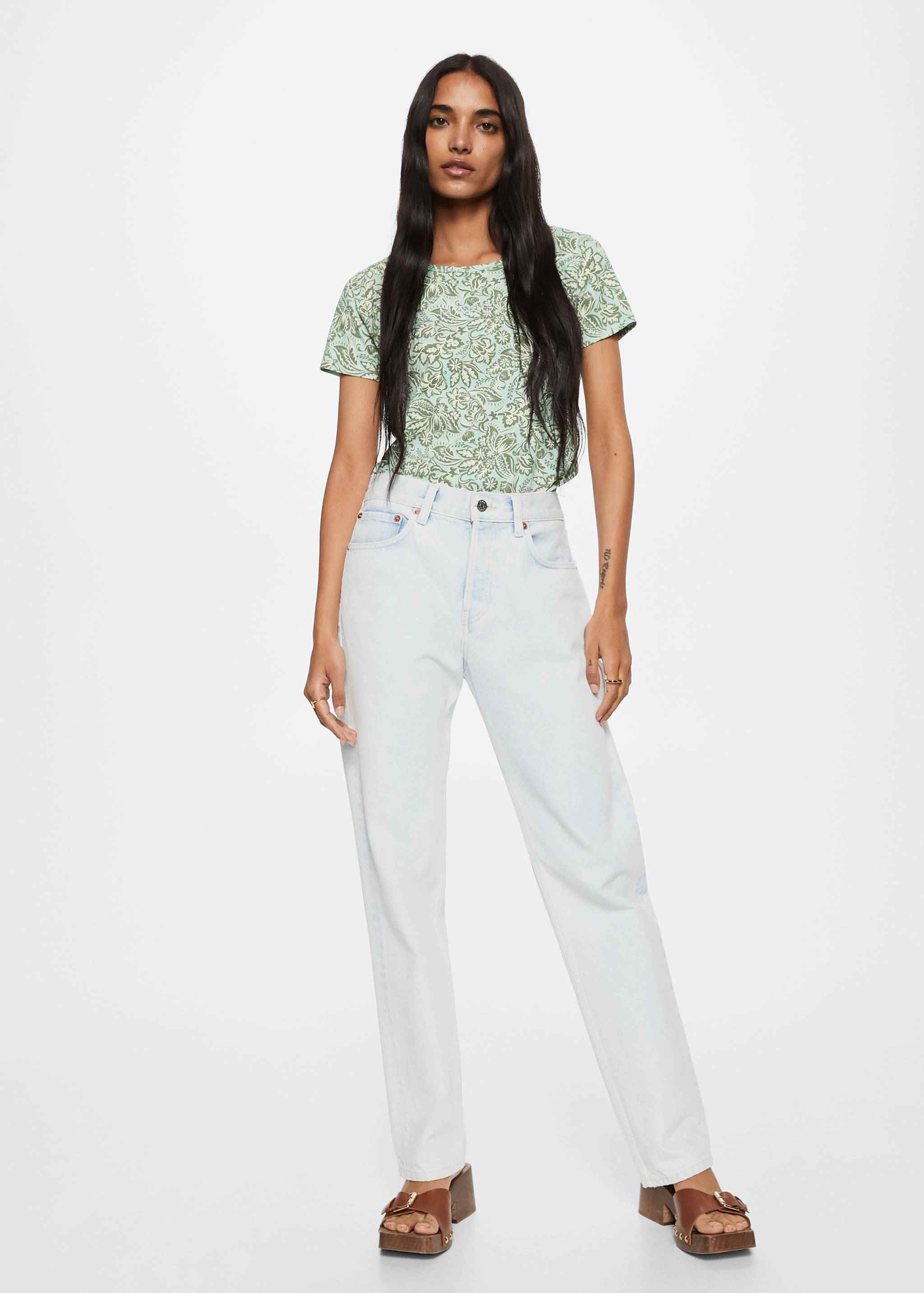 T-shirt imprimé logo brodé - Plan général