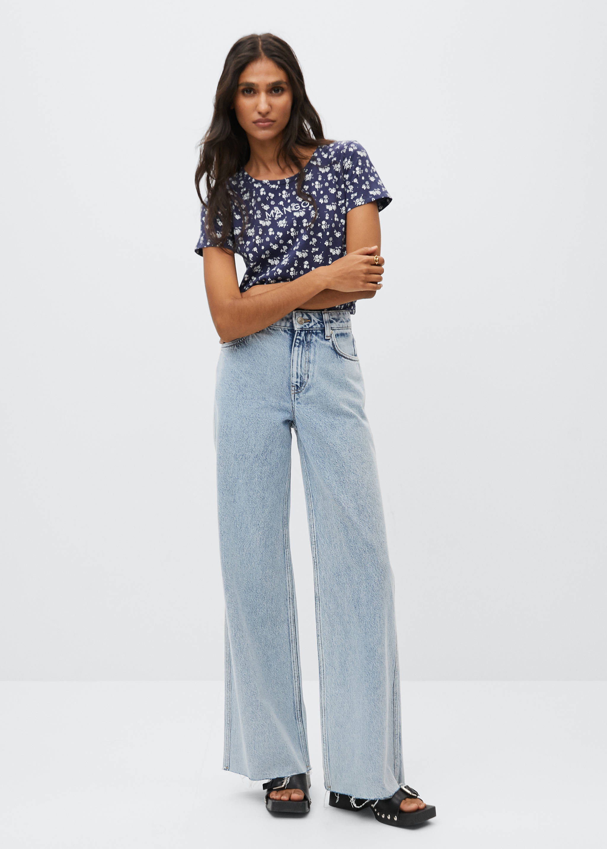 T-shirt imprimé logo brodé - Plan général