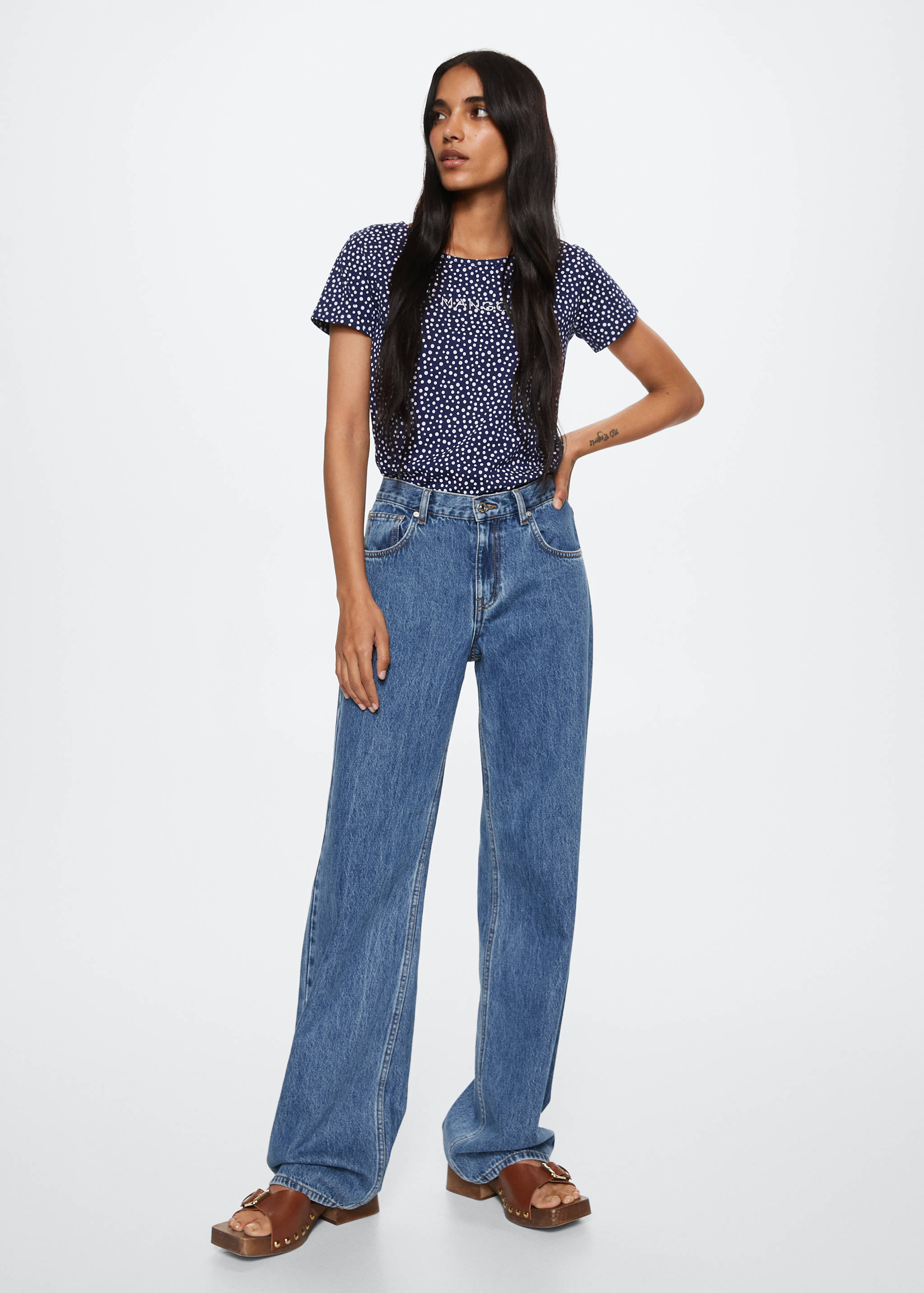 T-shirt imprimé logo brodé - Plan général