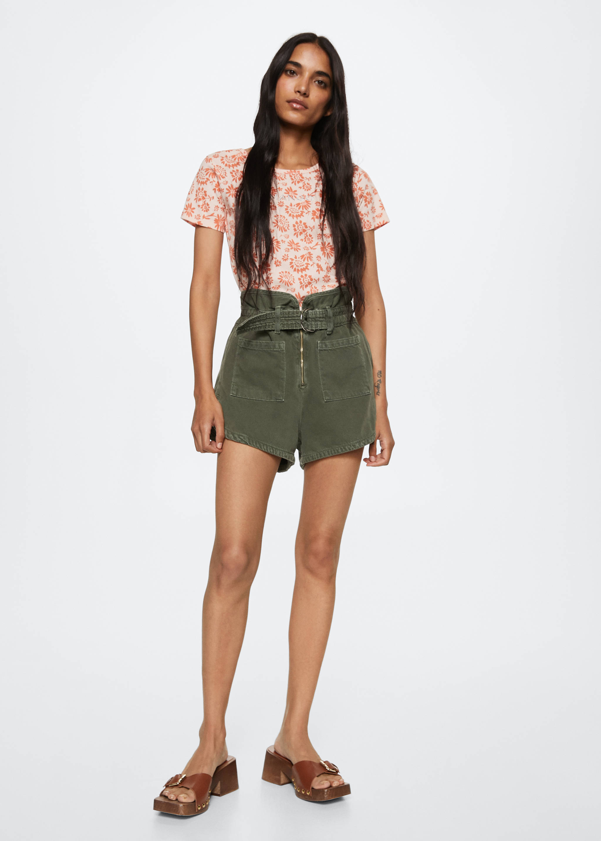 T-shirt imprimé logo brodé - Plan général