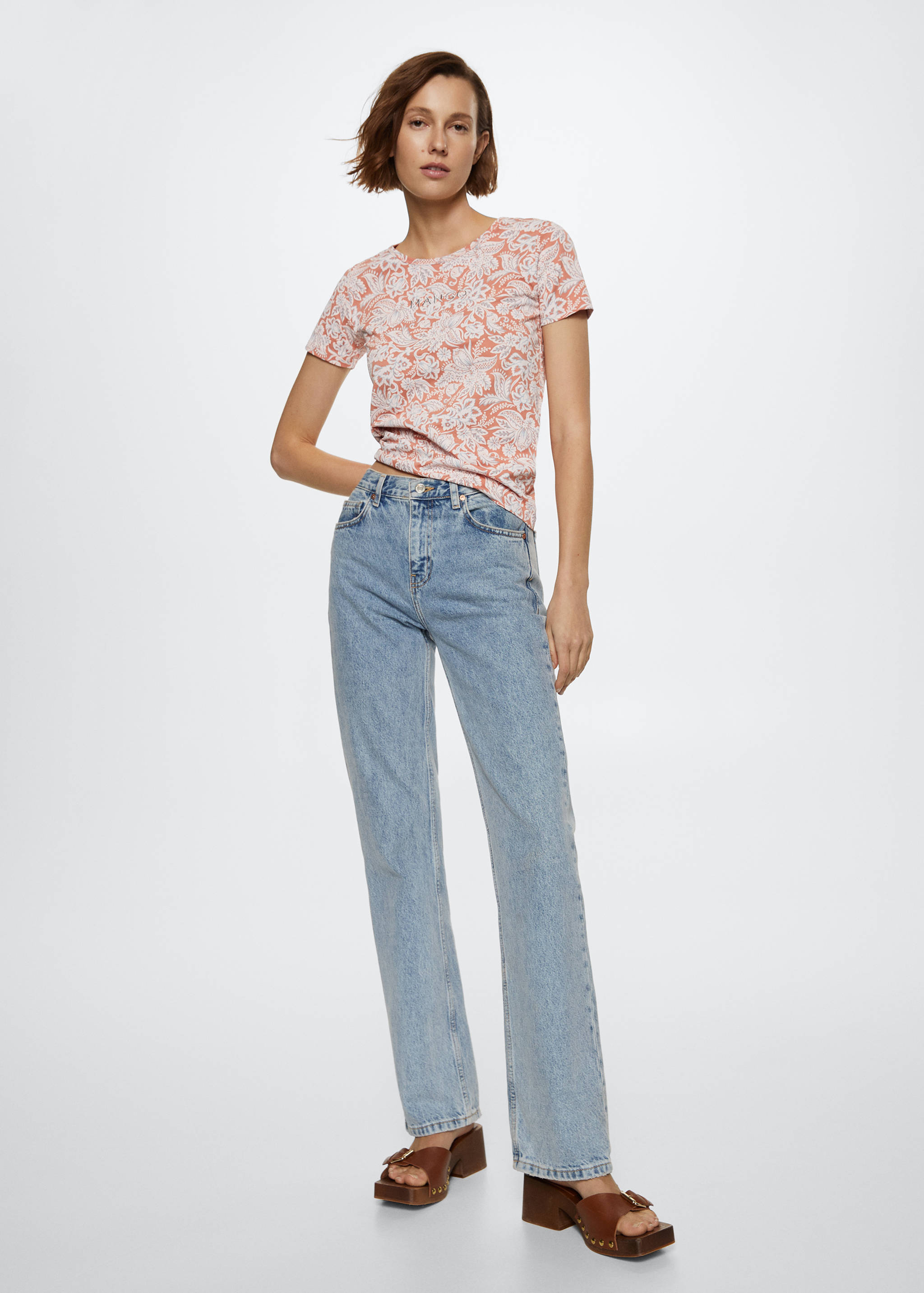 T-shirt imprimé logo brodé - Plan général