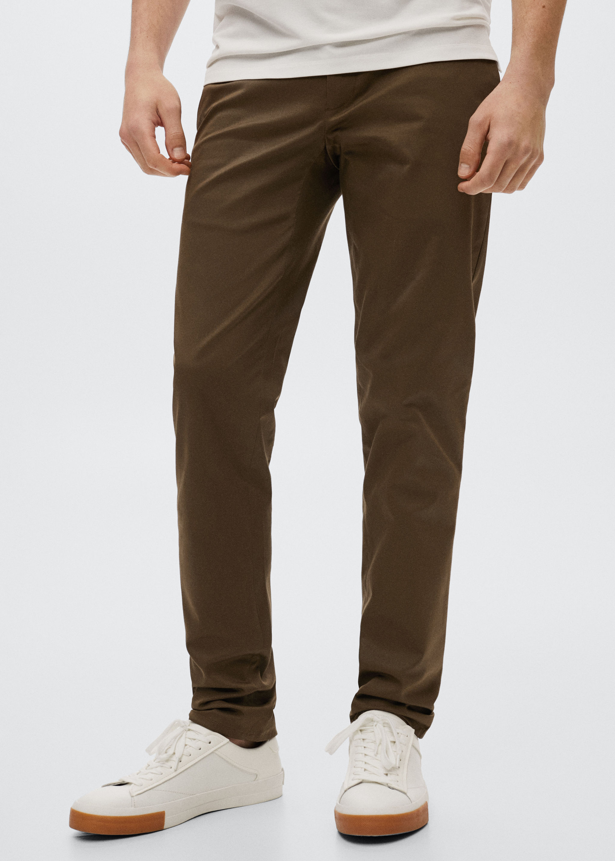 Slim fit chino trousers - Medium plane