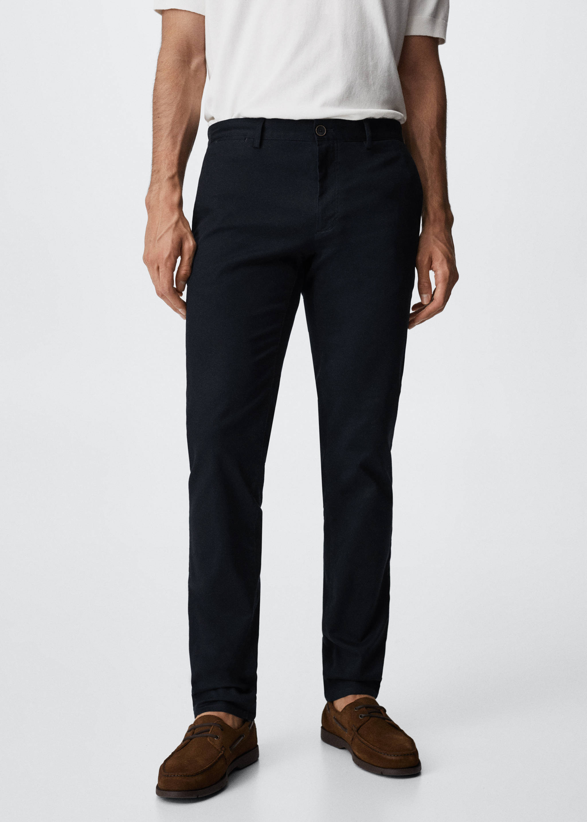 Pantalons xinesos slim fit sarja - Pla mig