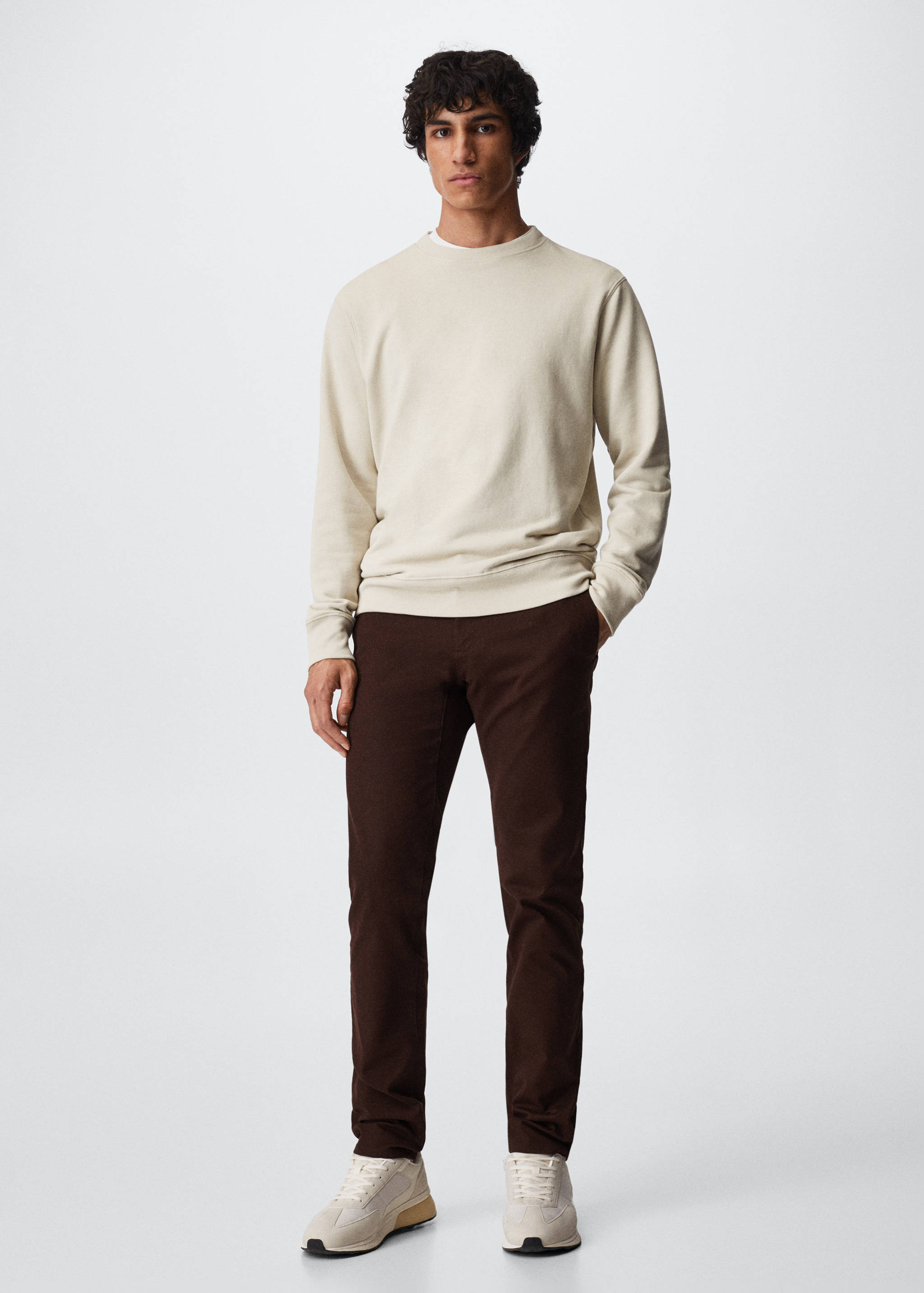 Pantalons xinesos slim fit sarja - Pla general