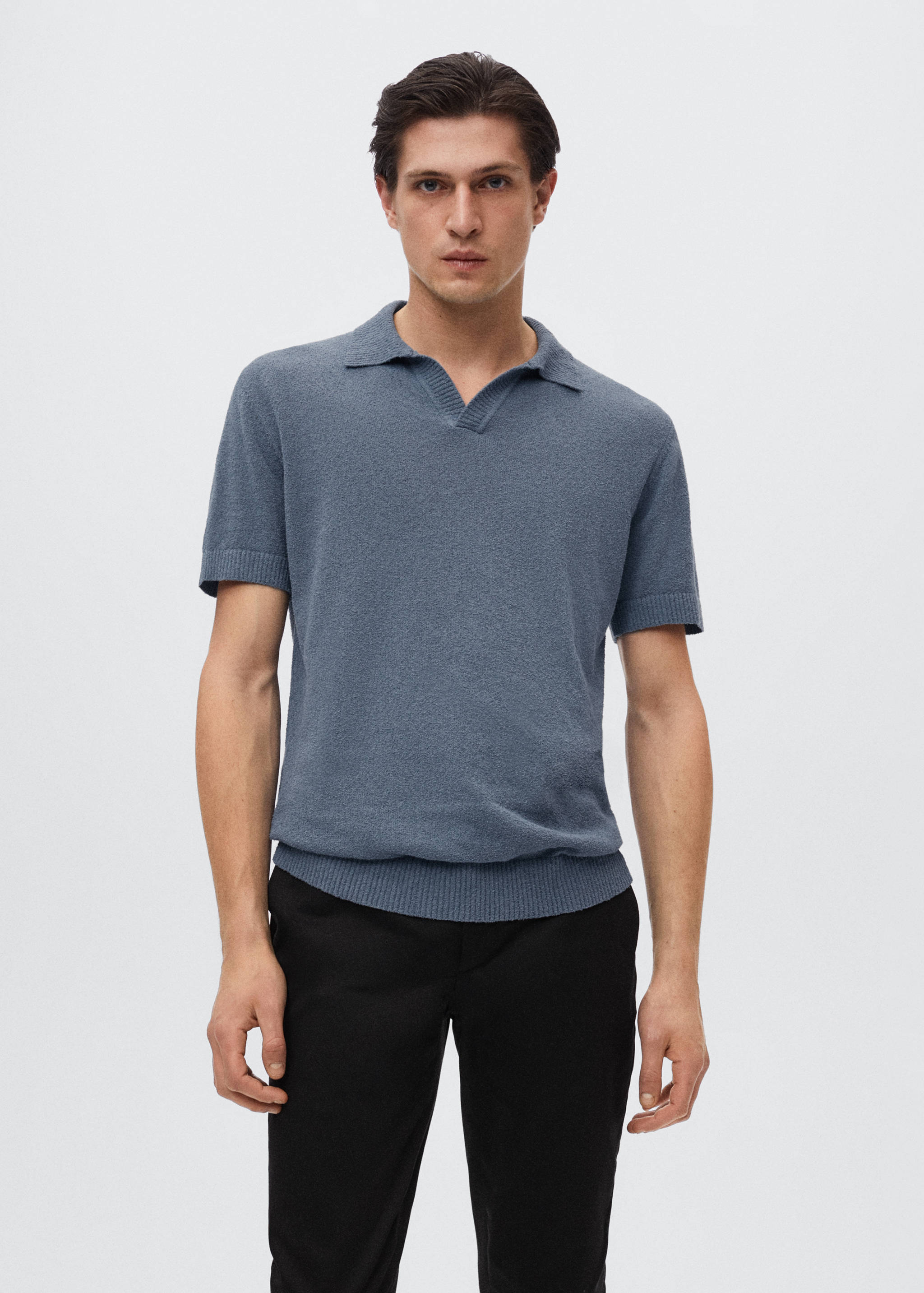 Polo punto algodón textura - Plano medio
