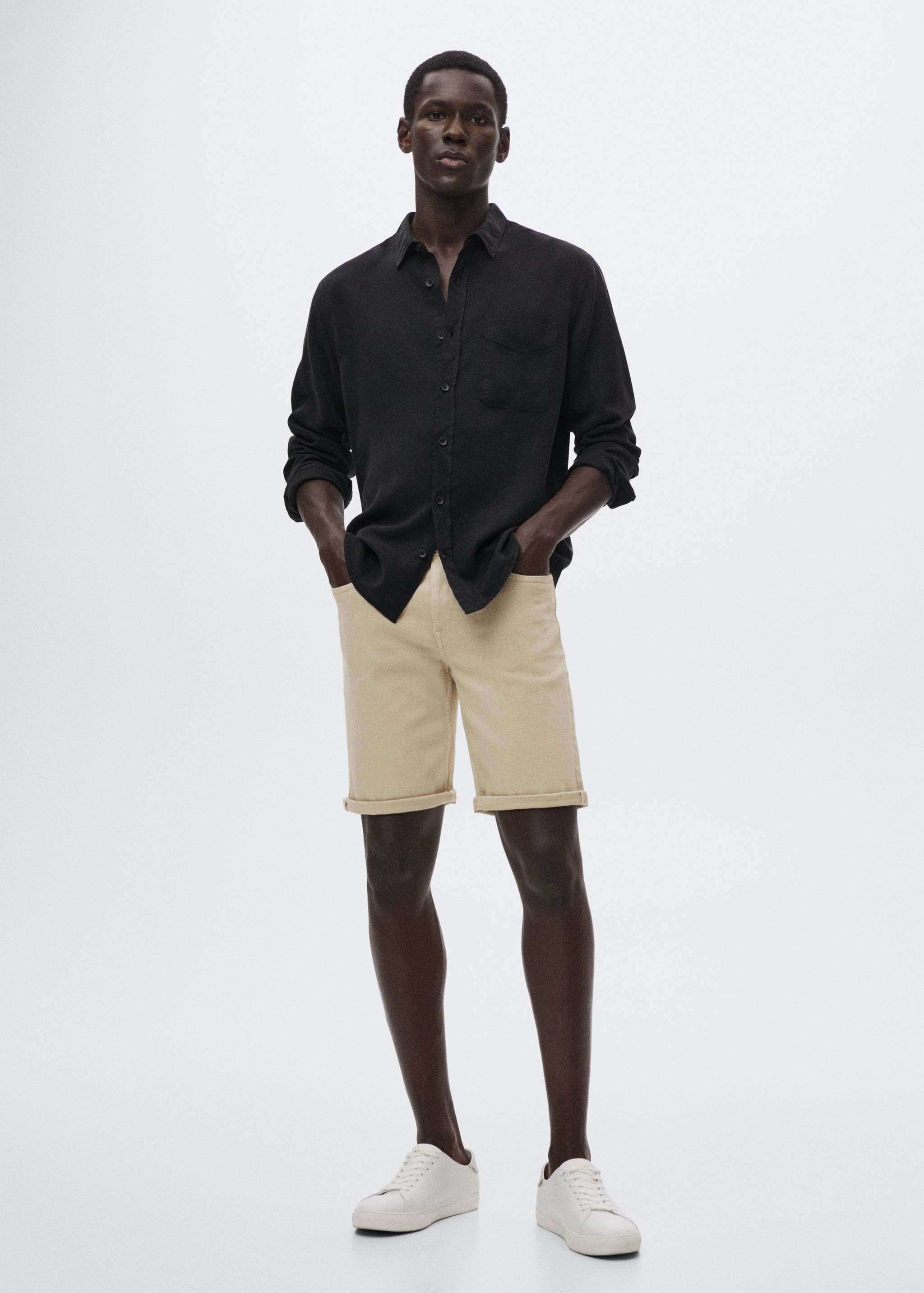 Bermuda en jean coton stretch - Plan général