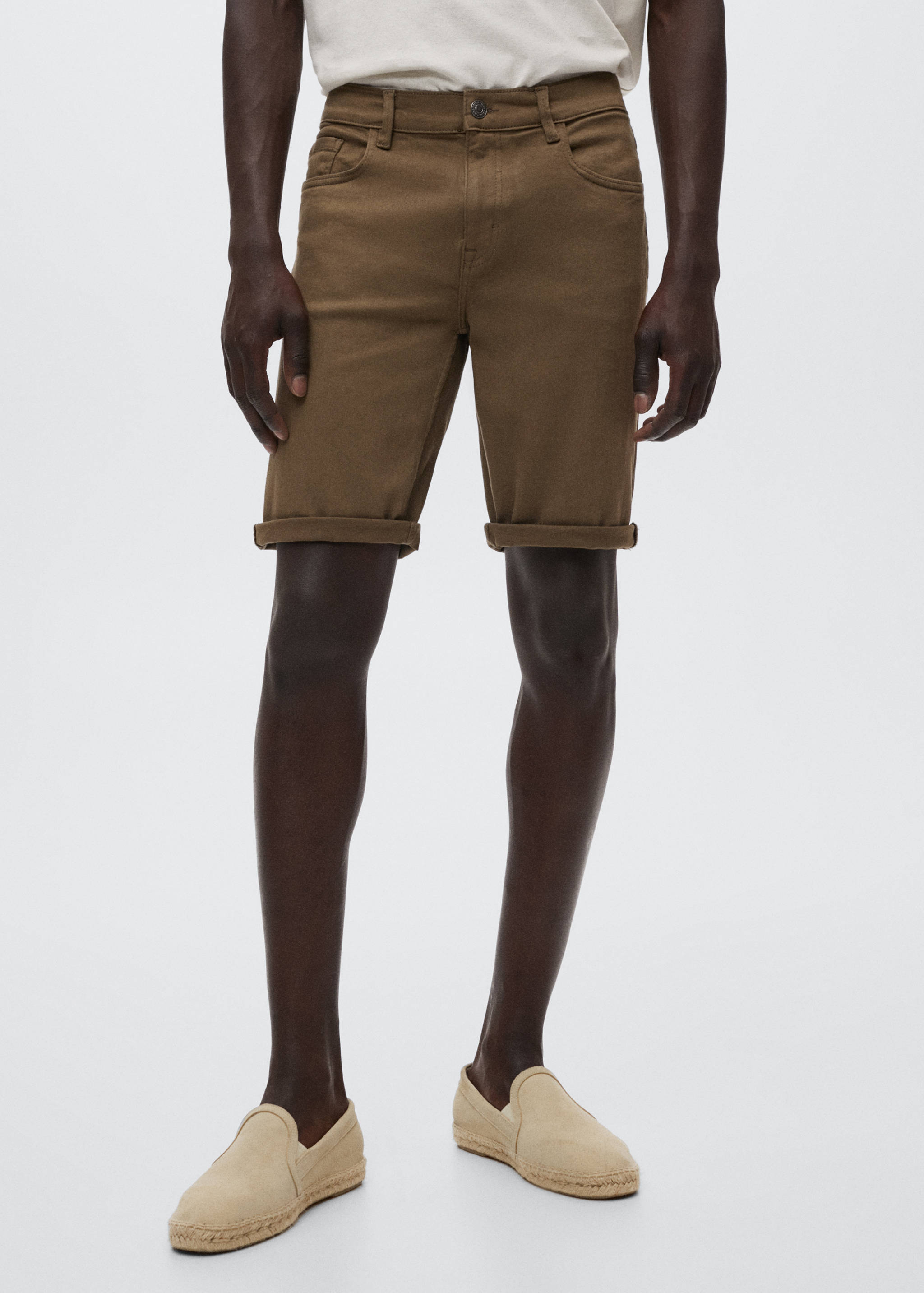 Bermuda en jean coton stretch - Plan moyen