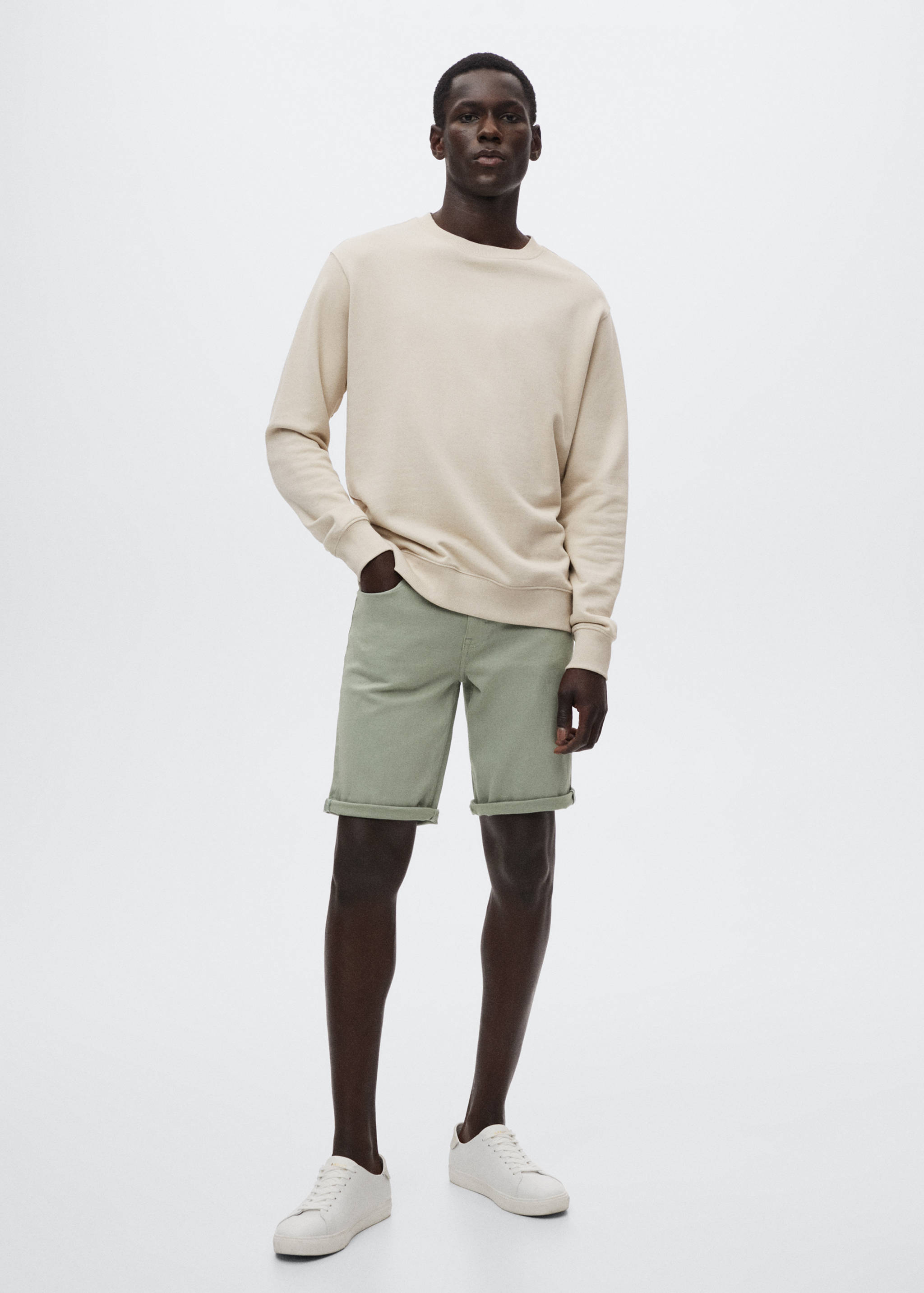 Bermuda en jean coton stretch - Plan général