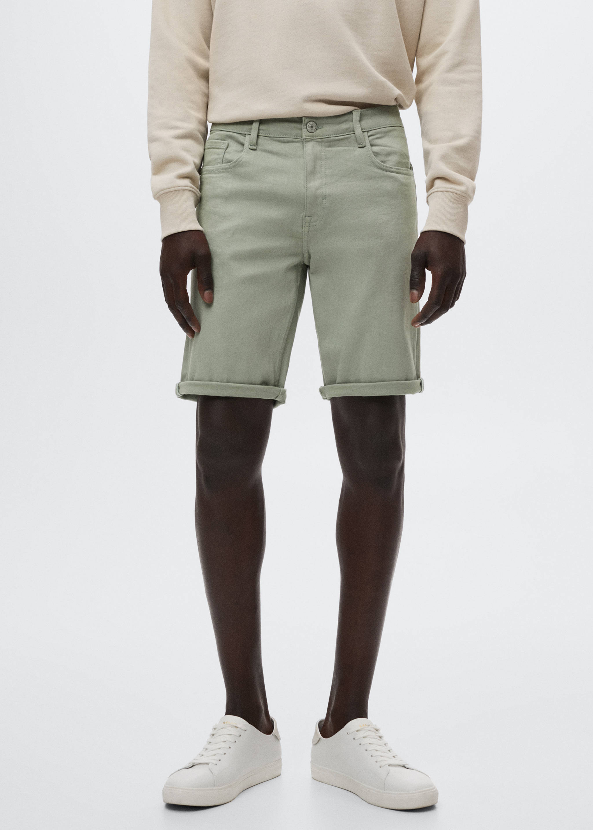 Bermuda en jean coton stretch - Plan moyen