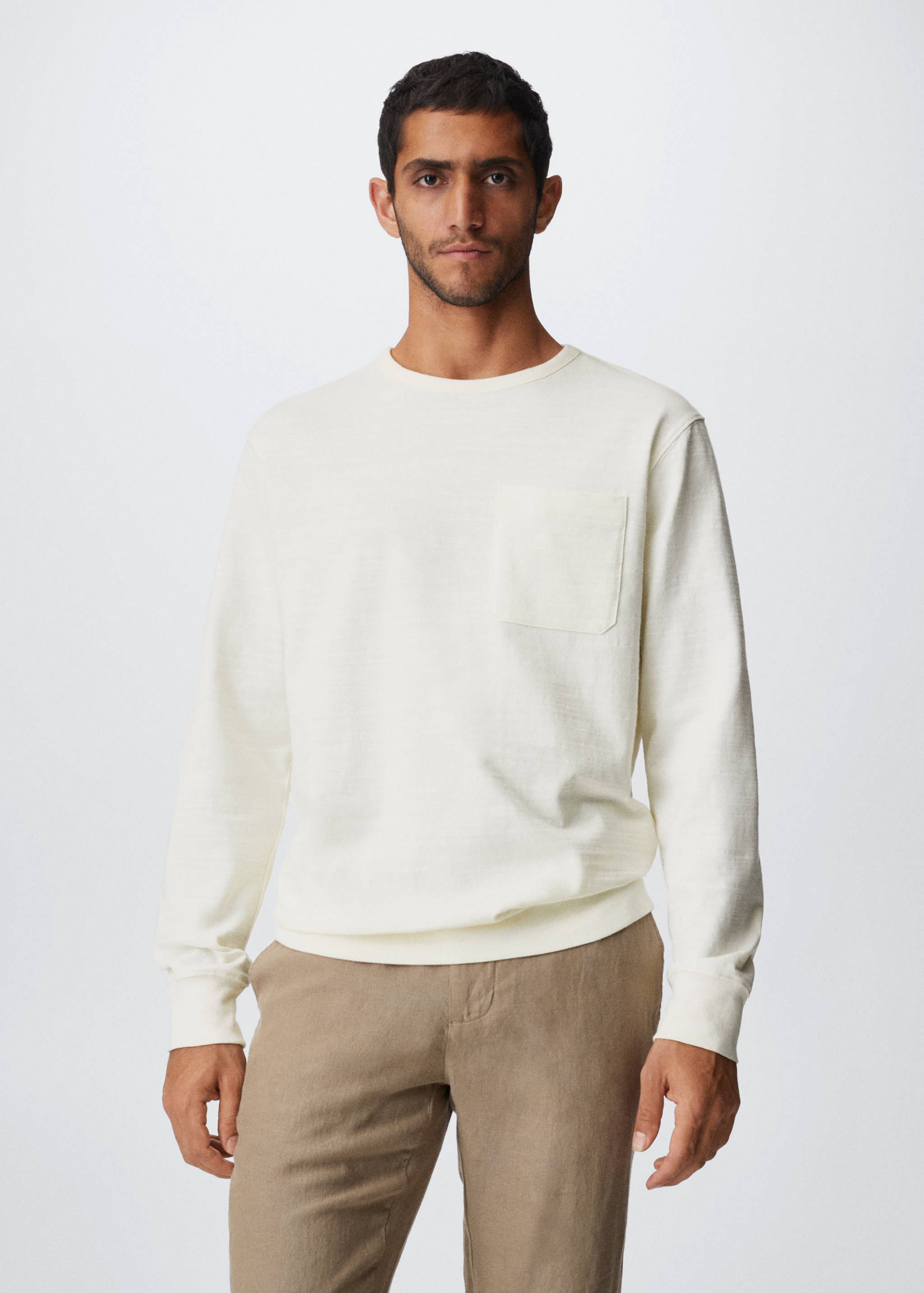 Sudadera algodón bolsillo - Plano medio