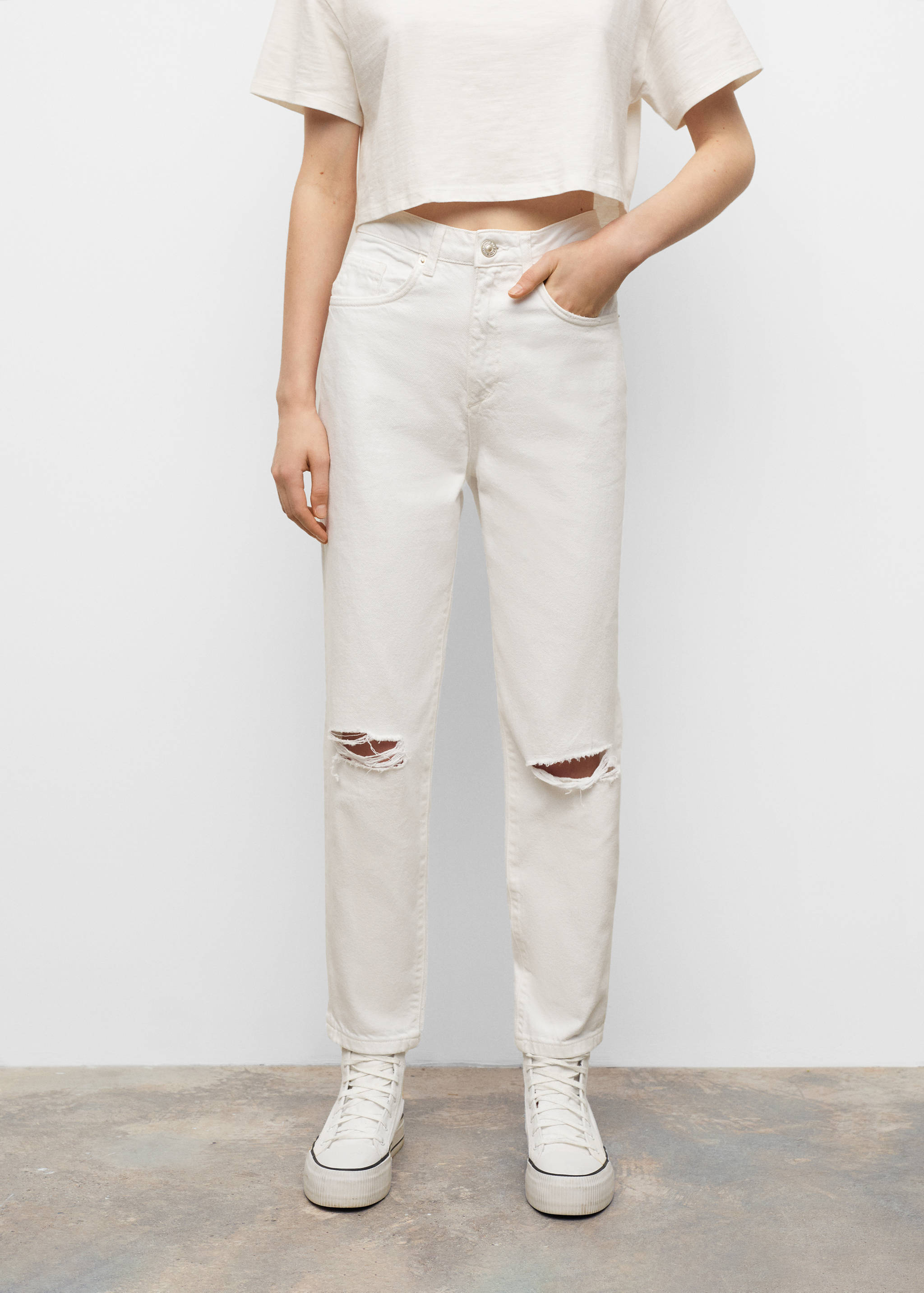 Jean straight-fit déchirures - Détail de l'article 1