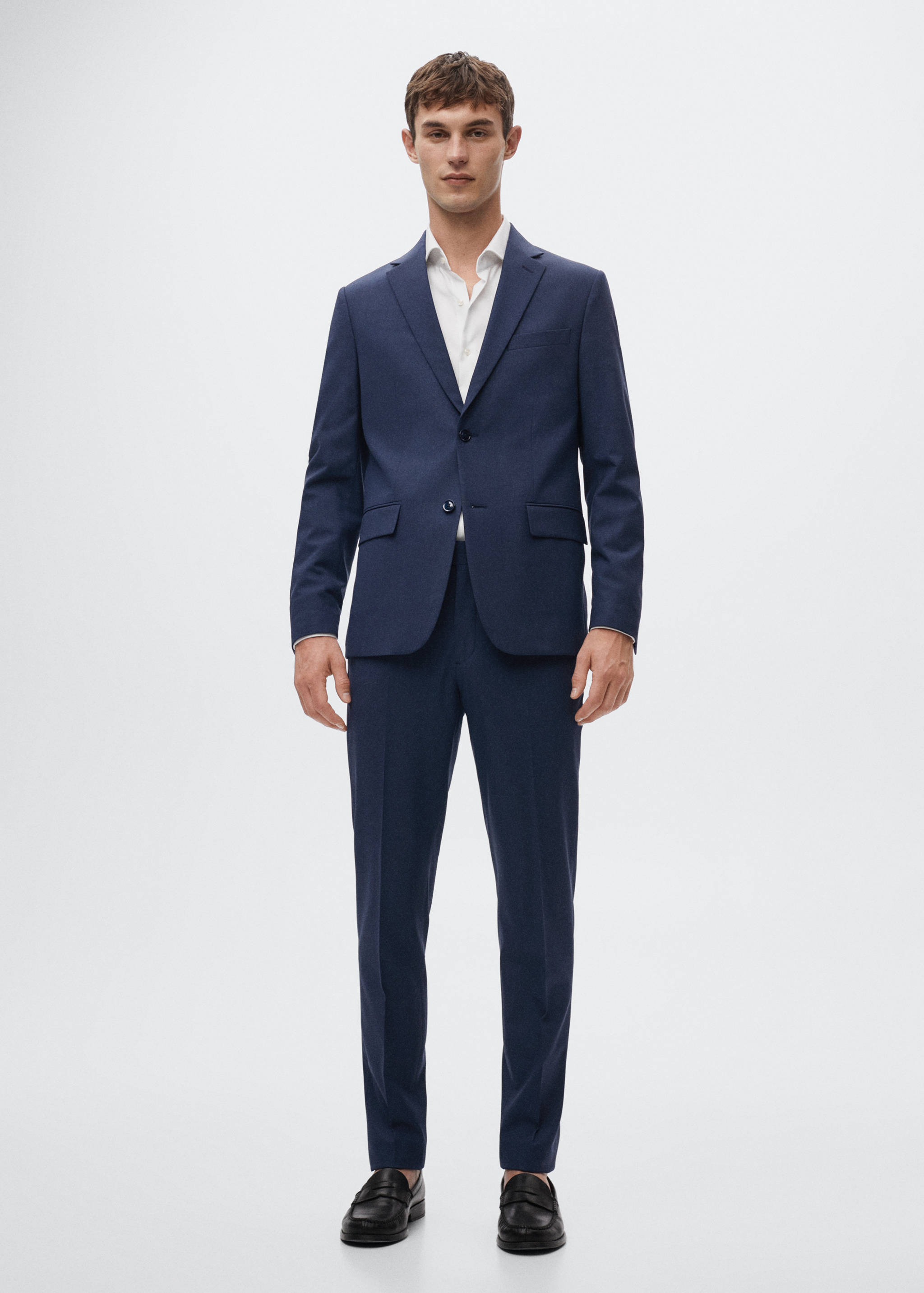 Pantalons vestir slim fit llana - Pla general