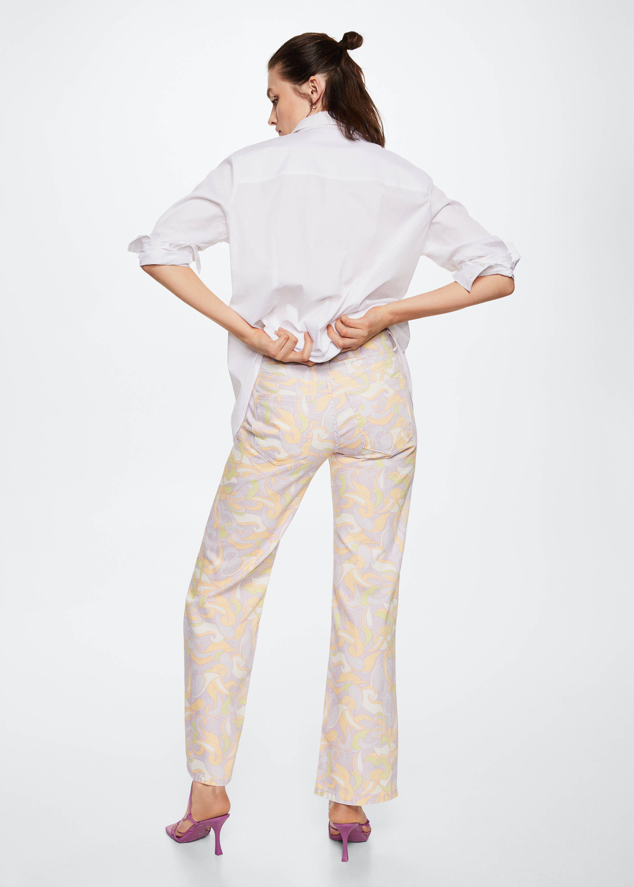 Jeans wideleg estampado - Reverso del artículo