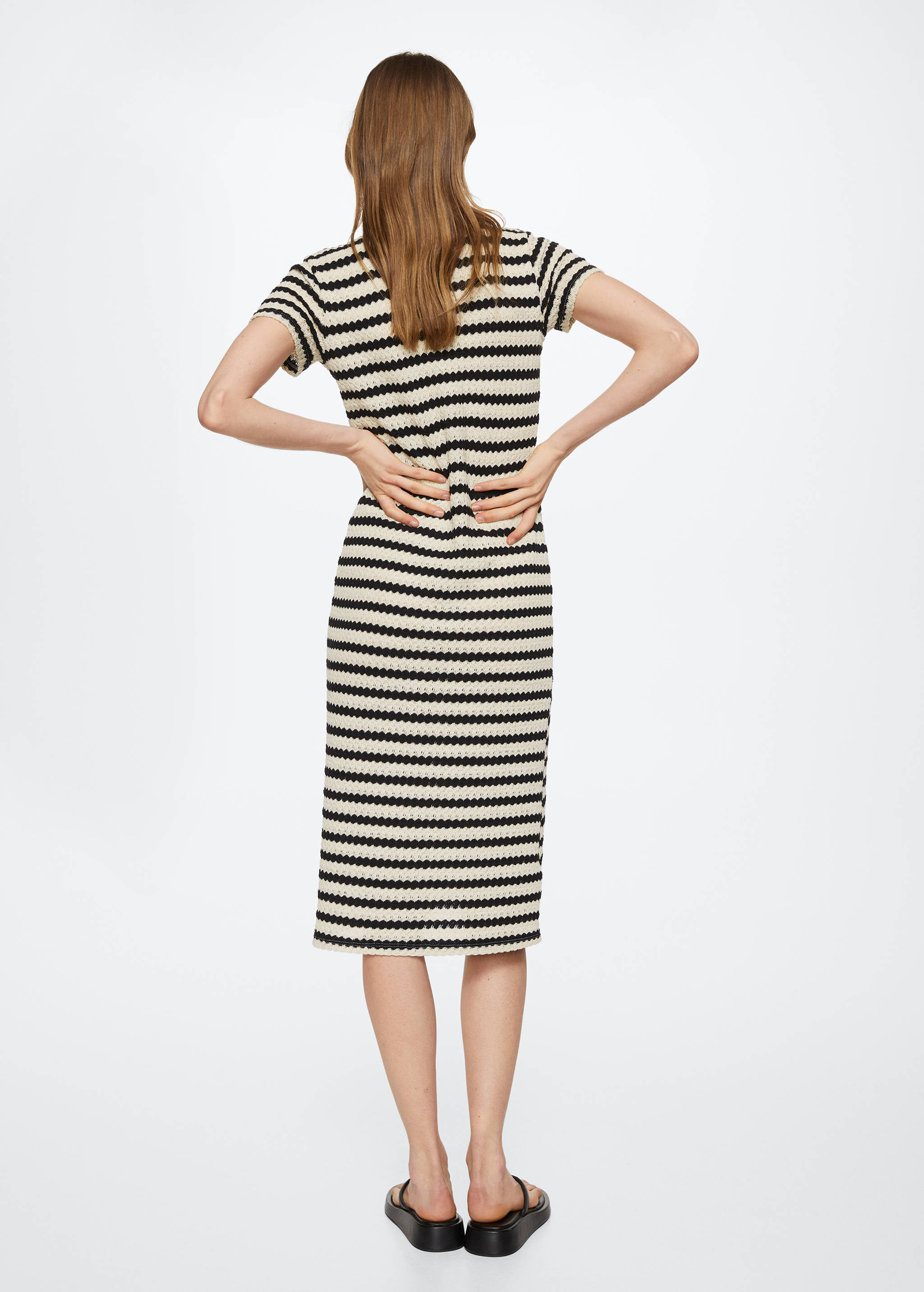 Striped jersey dress - Reverse of the article