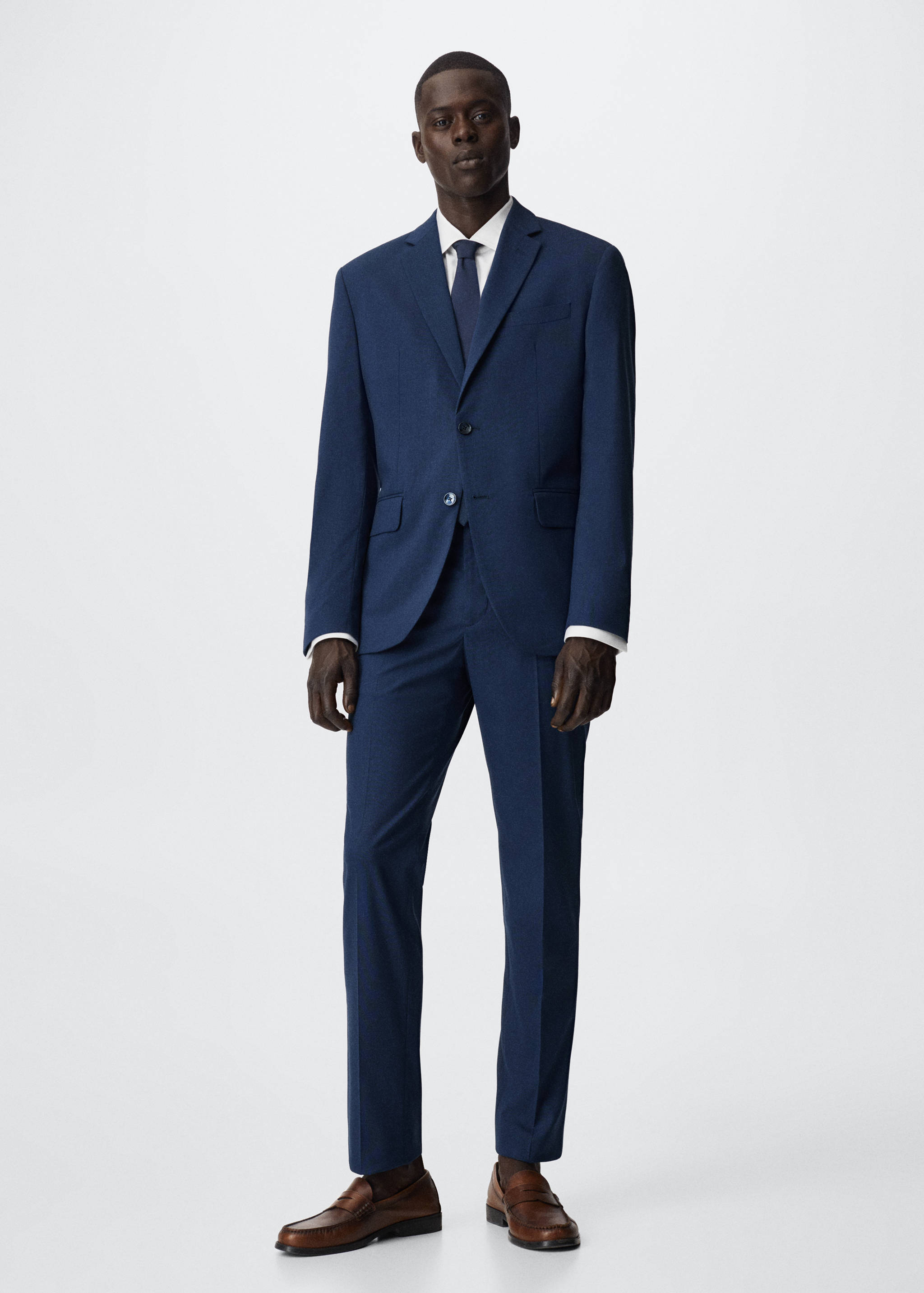 Slim fit microstructure suit blazer - General plane