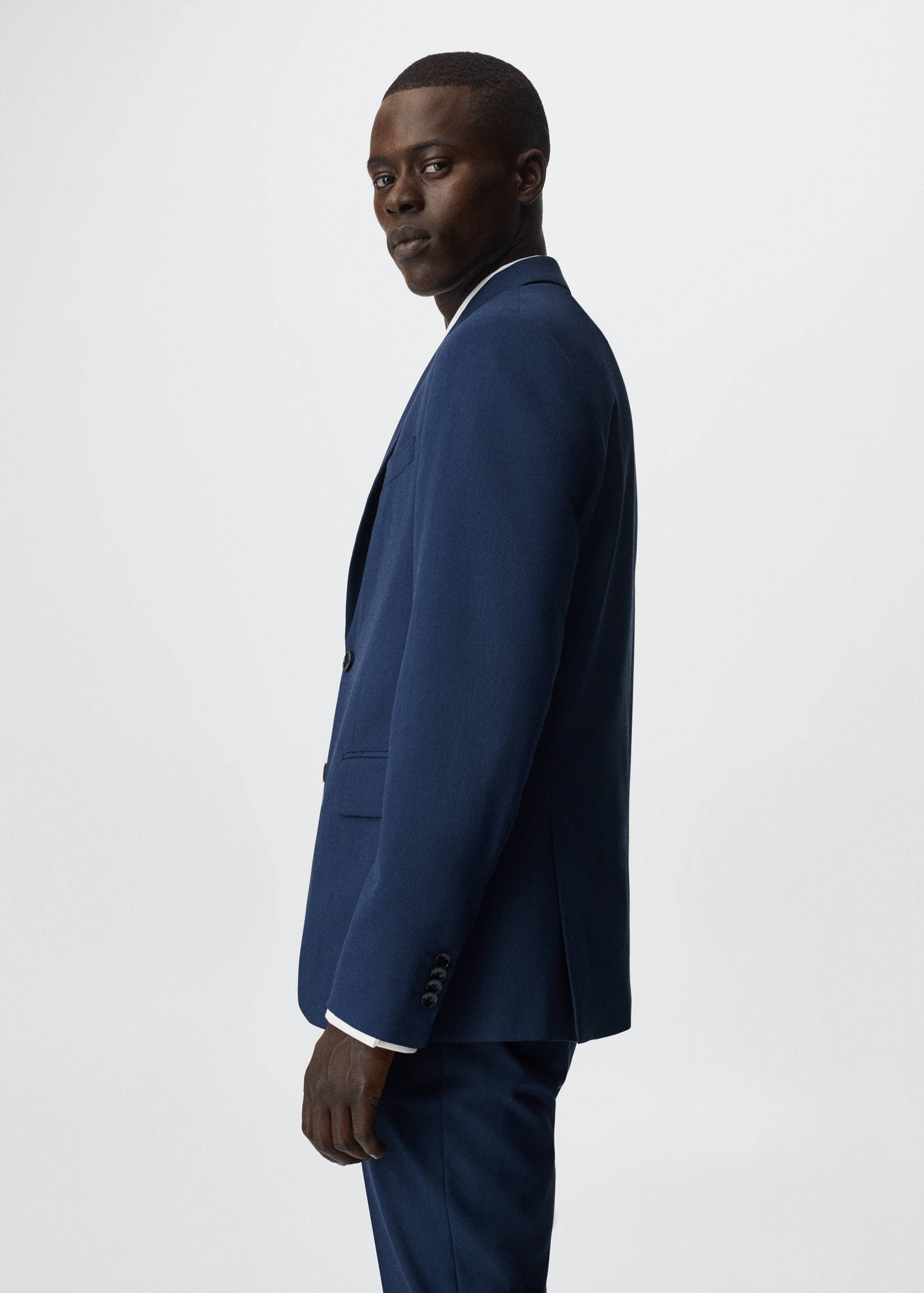 Slim fit microstructure suit blazer - Details of the article 2