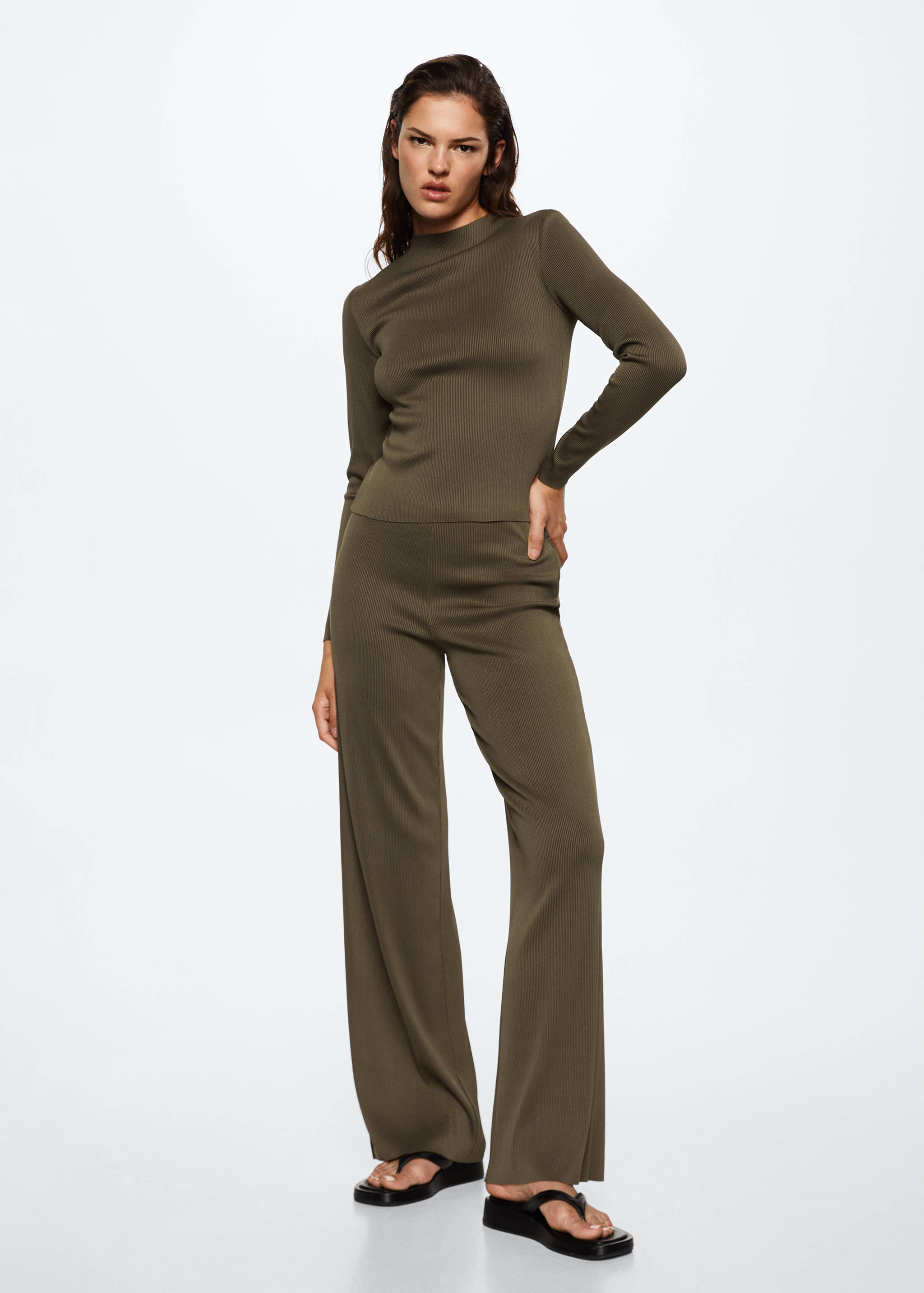 Pleated palazzo trousers - General plane