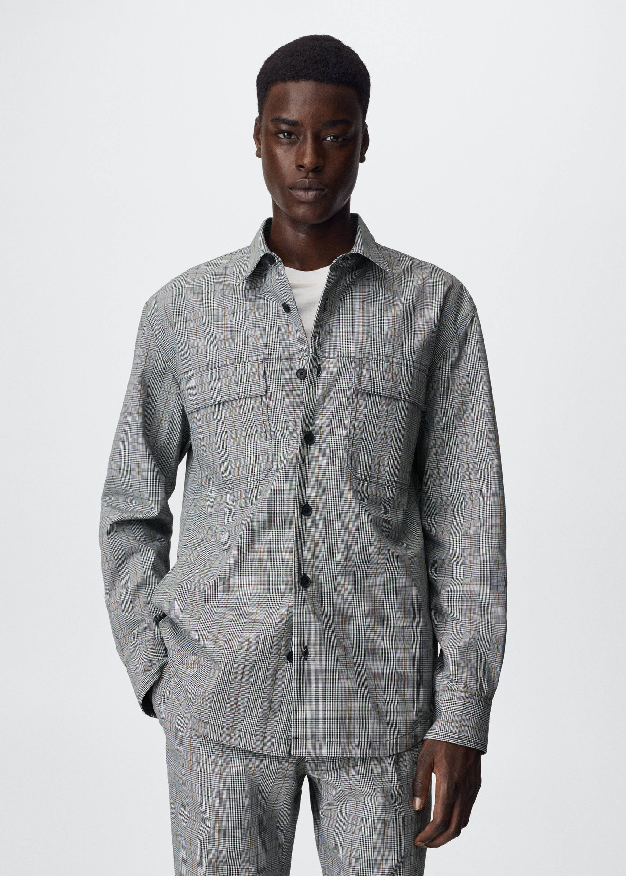 Πουκάμισο overshirt καρό τσέπες - Μεσαίο πλάνο