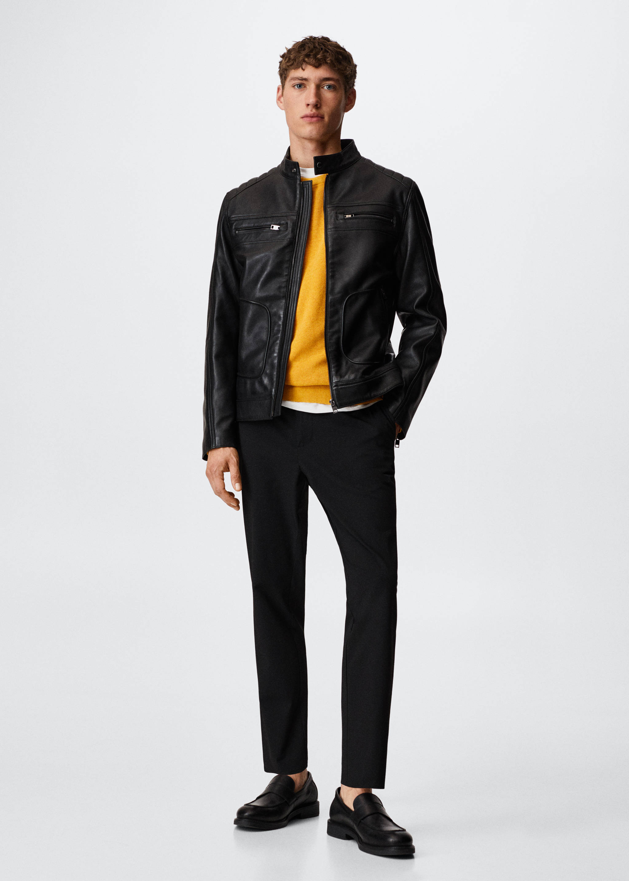 Leather biker jacket - General plane