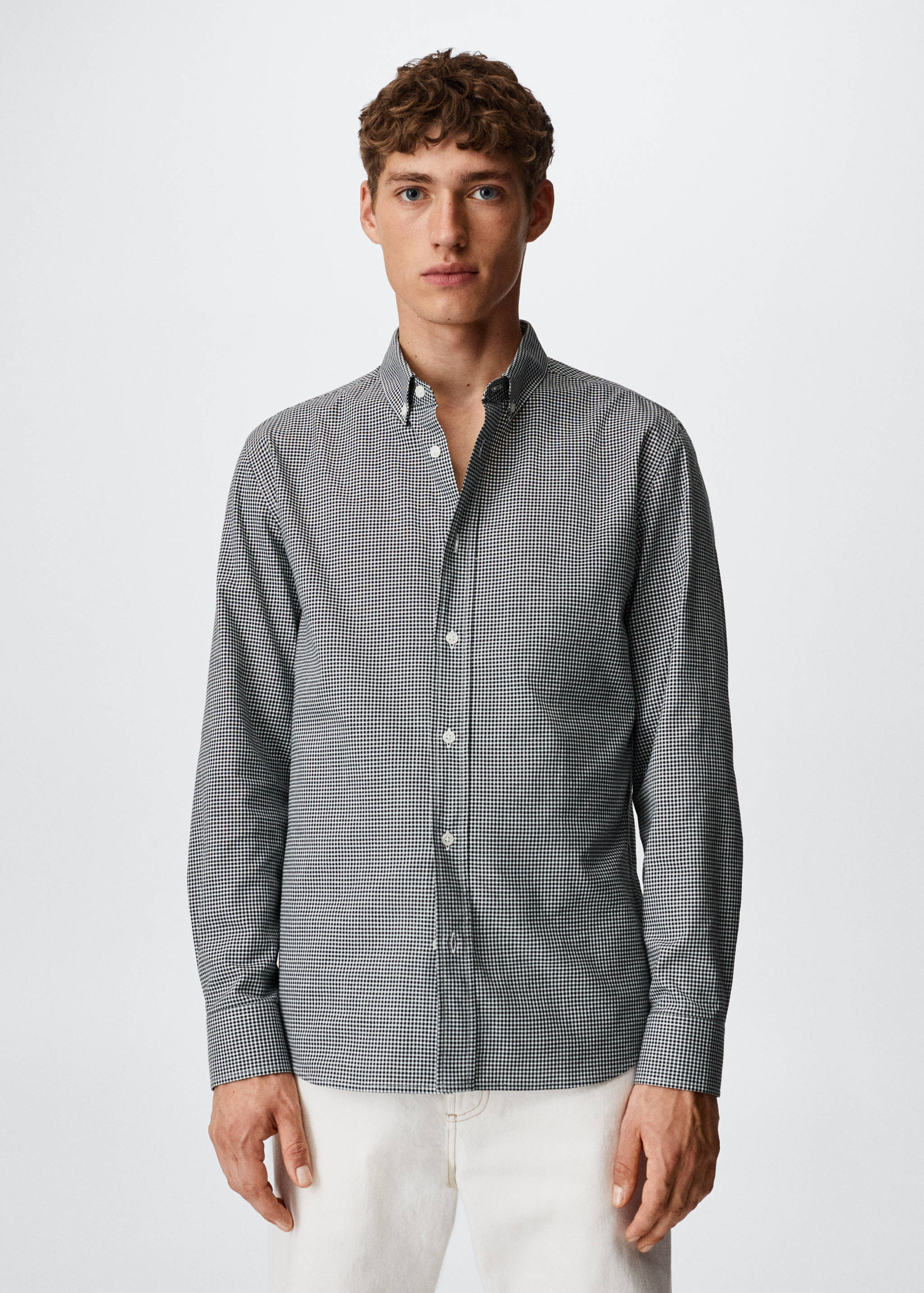 Camisa quadres cotó - Pla mig