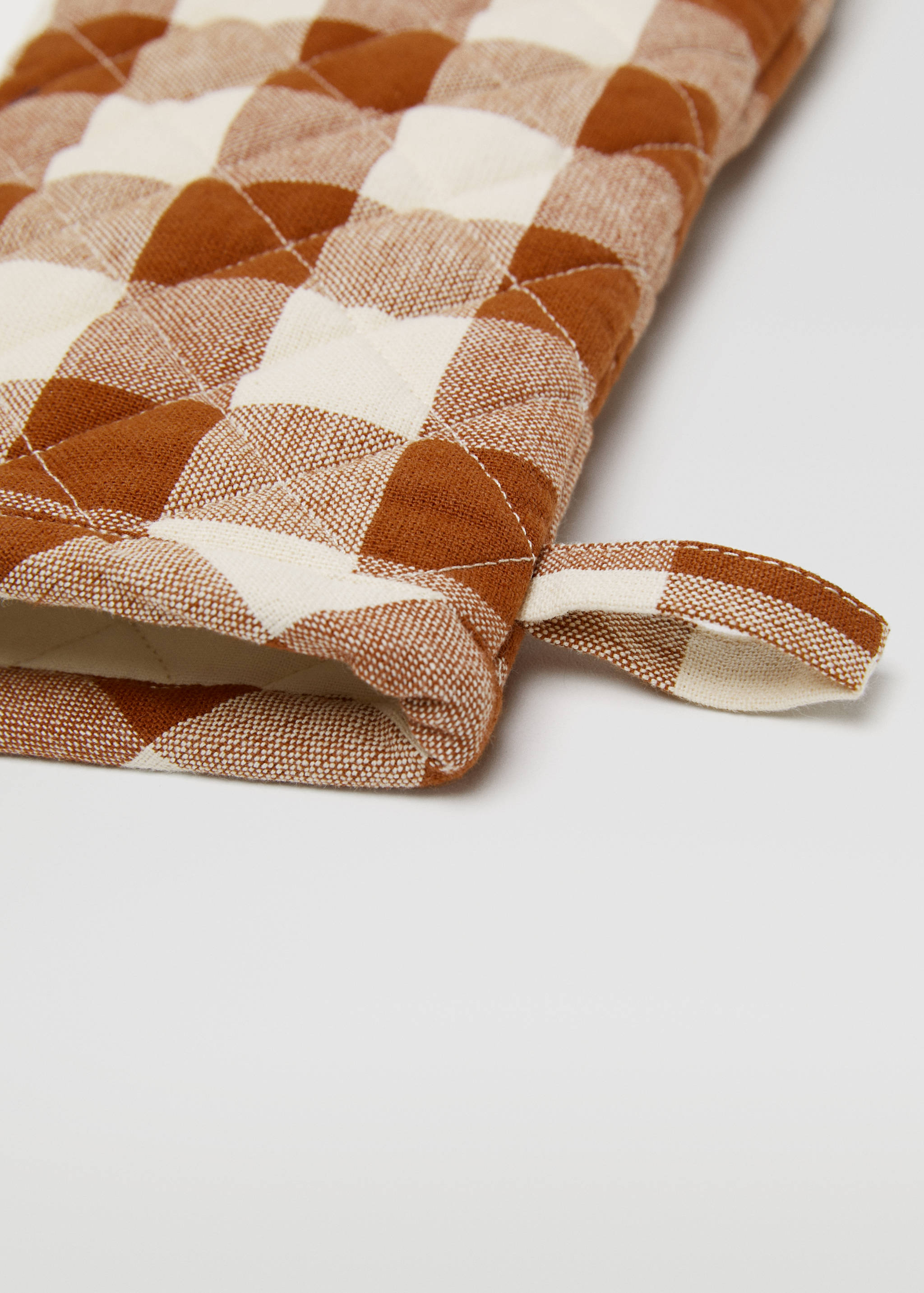 Gant de cuisine carreaux 100 % coton - Plan moyen