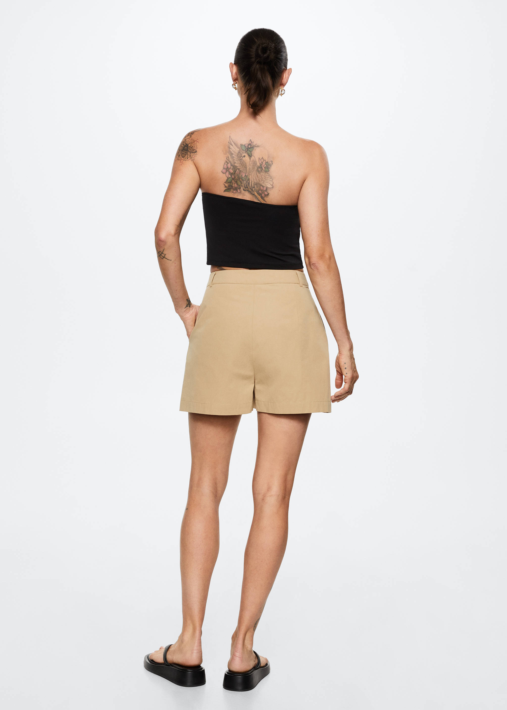 Shorts cotó butxaques - Revers de l'article