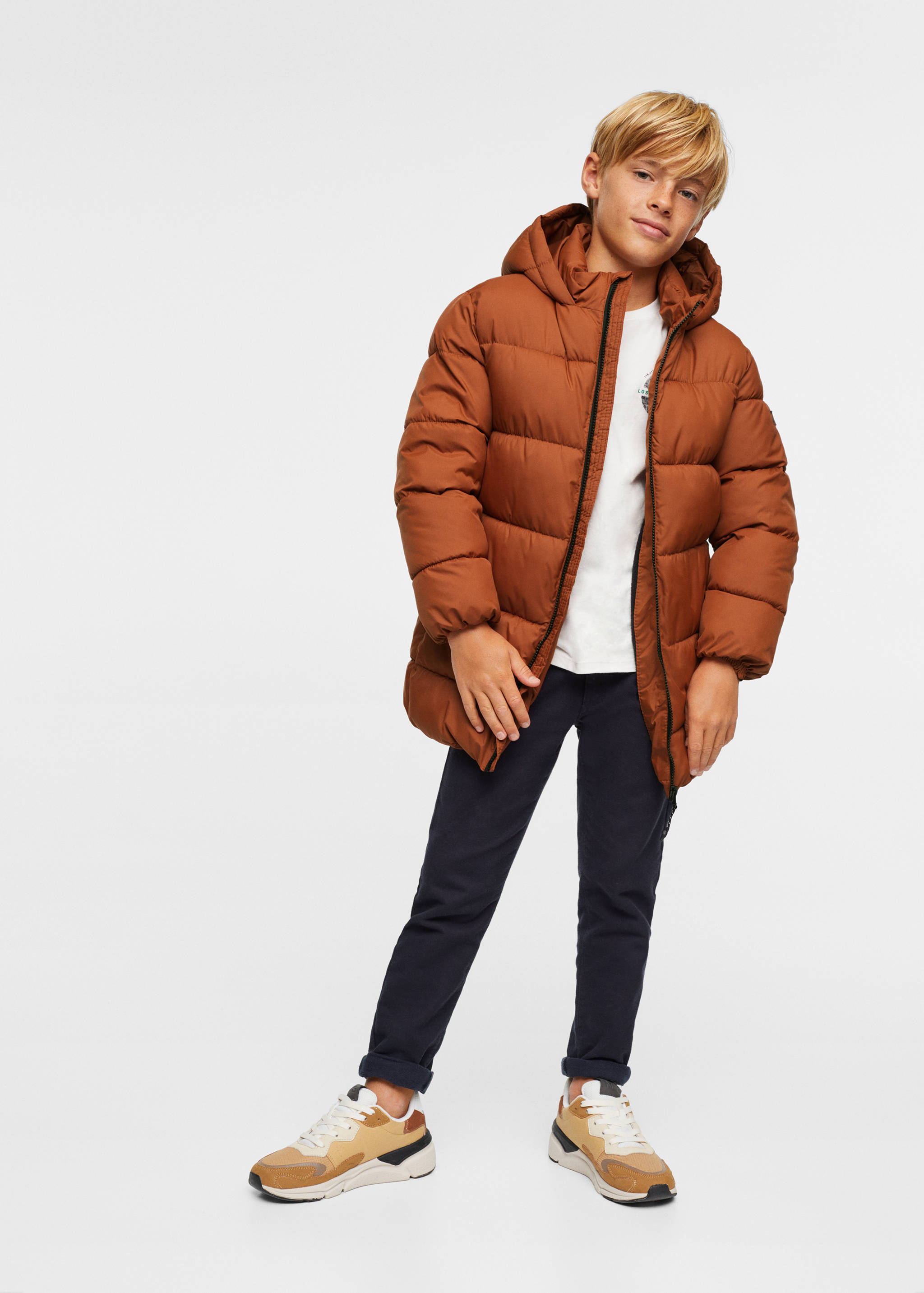 Quilted long coat - General plane