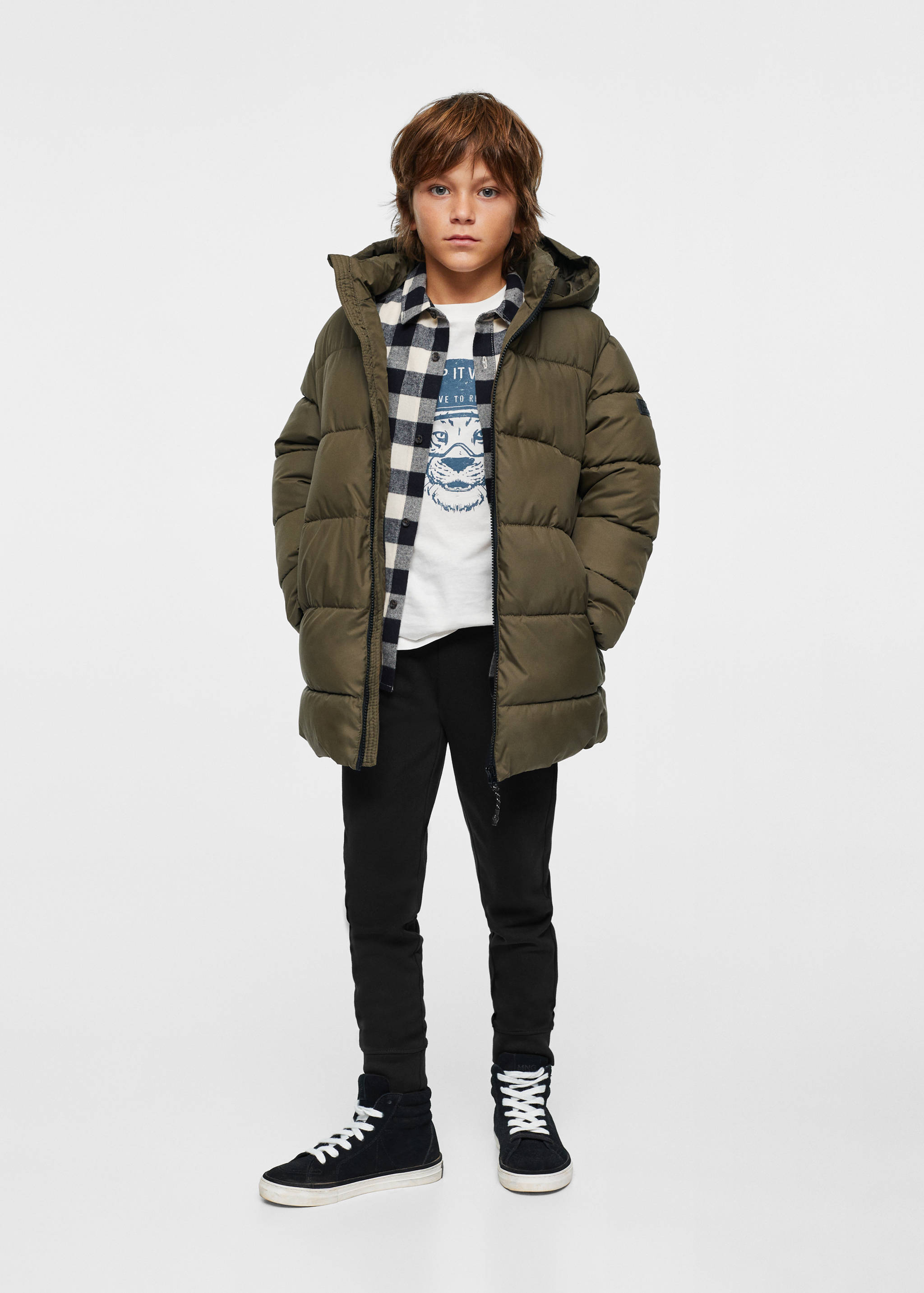 Quilted long coat - General plane