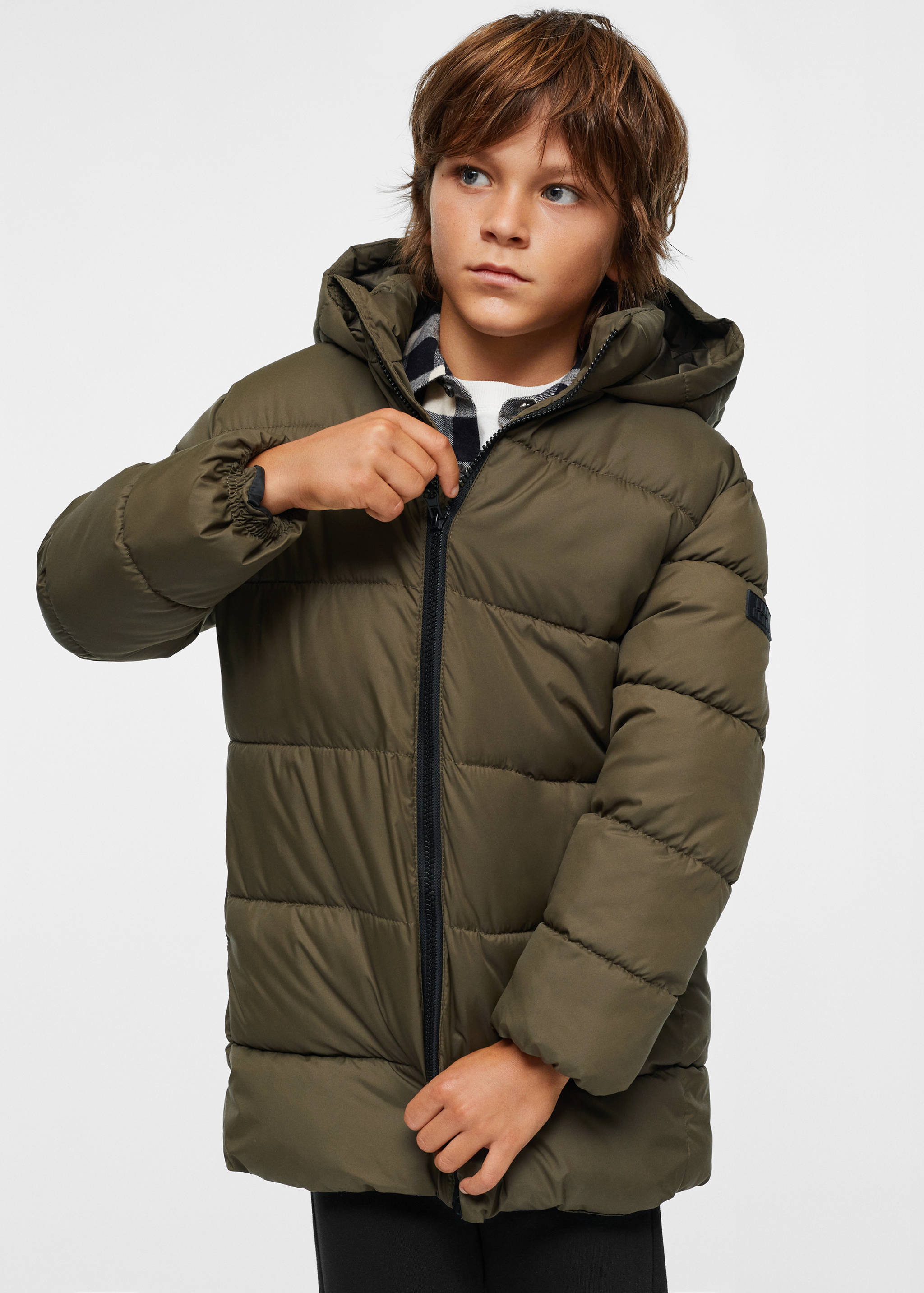 Quilted long coat - Medium plane