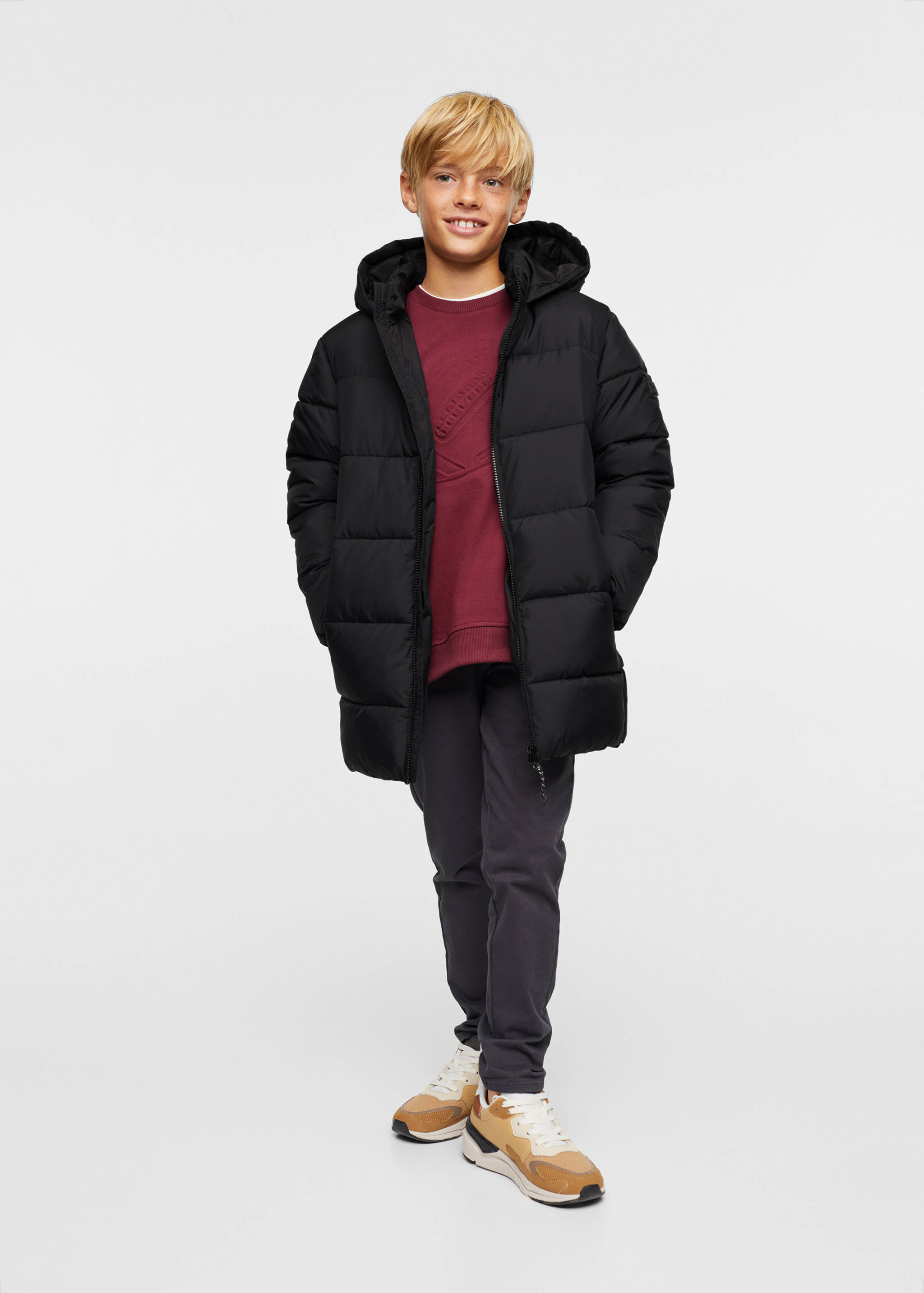 Quilted long coat - General plane