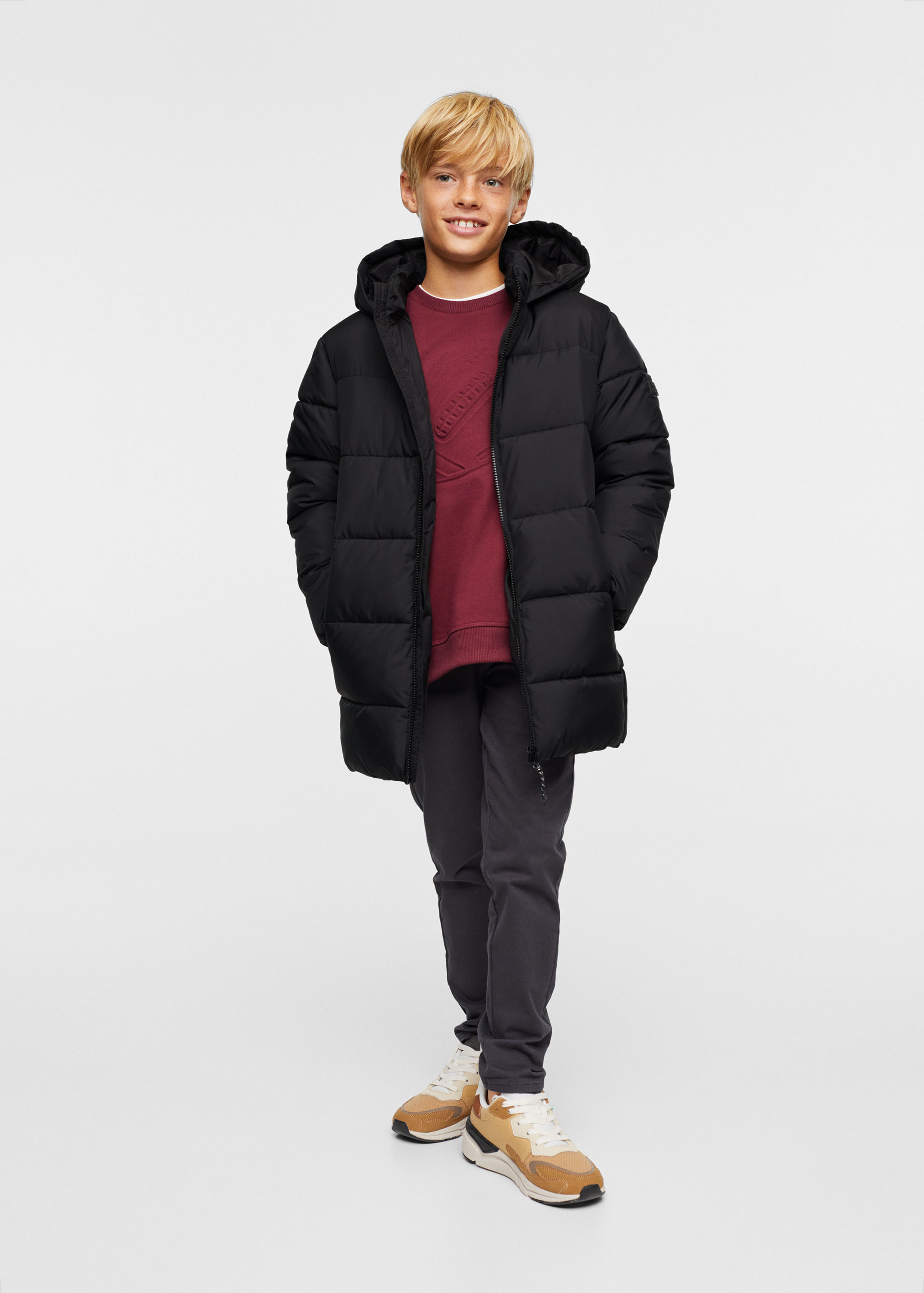 Quilted long coat - General plane