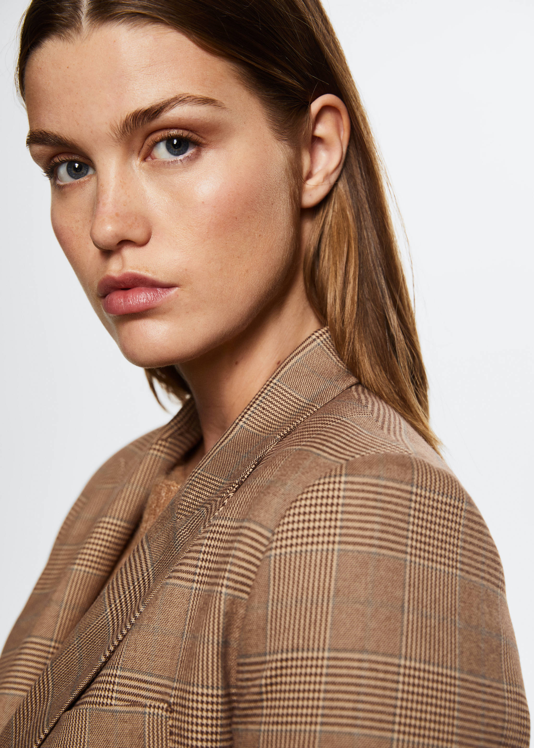 Double-breasted check blazer - Details of the article 1