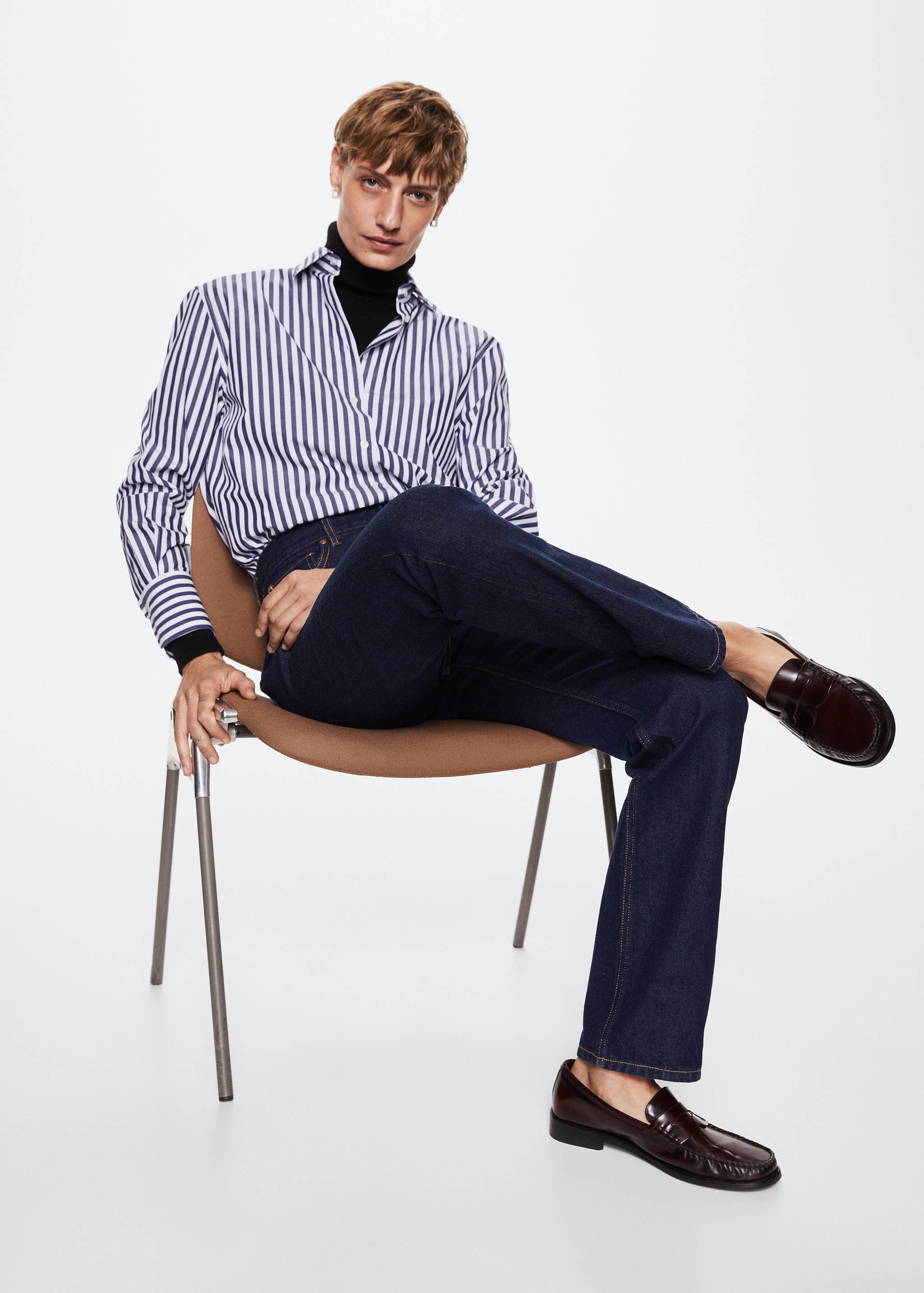 Camisa popelín regular ratlles - Detall de l'article 2