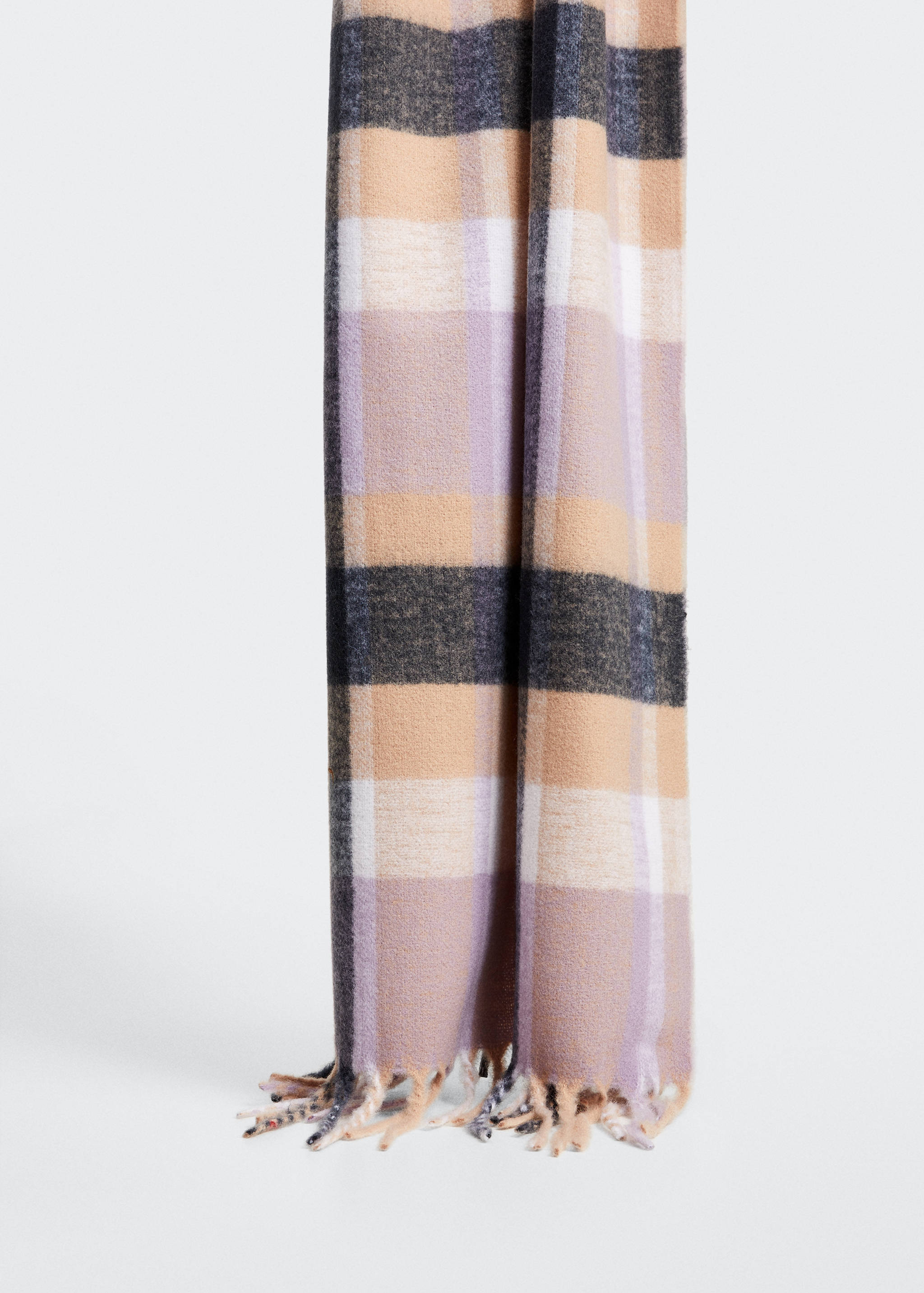 Fringed check scarf - Medium plane