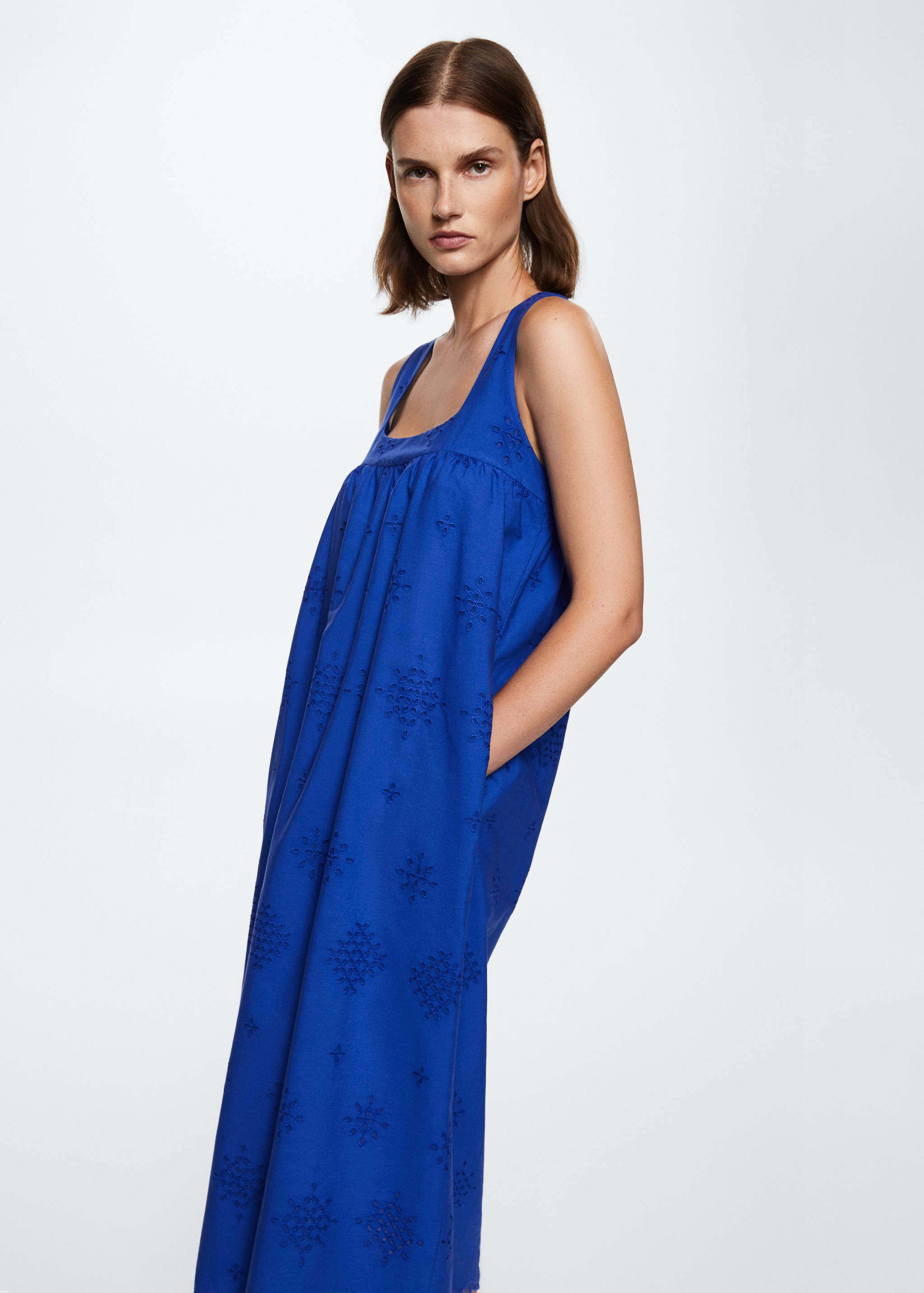 100% cotton midi dress - Medium plane