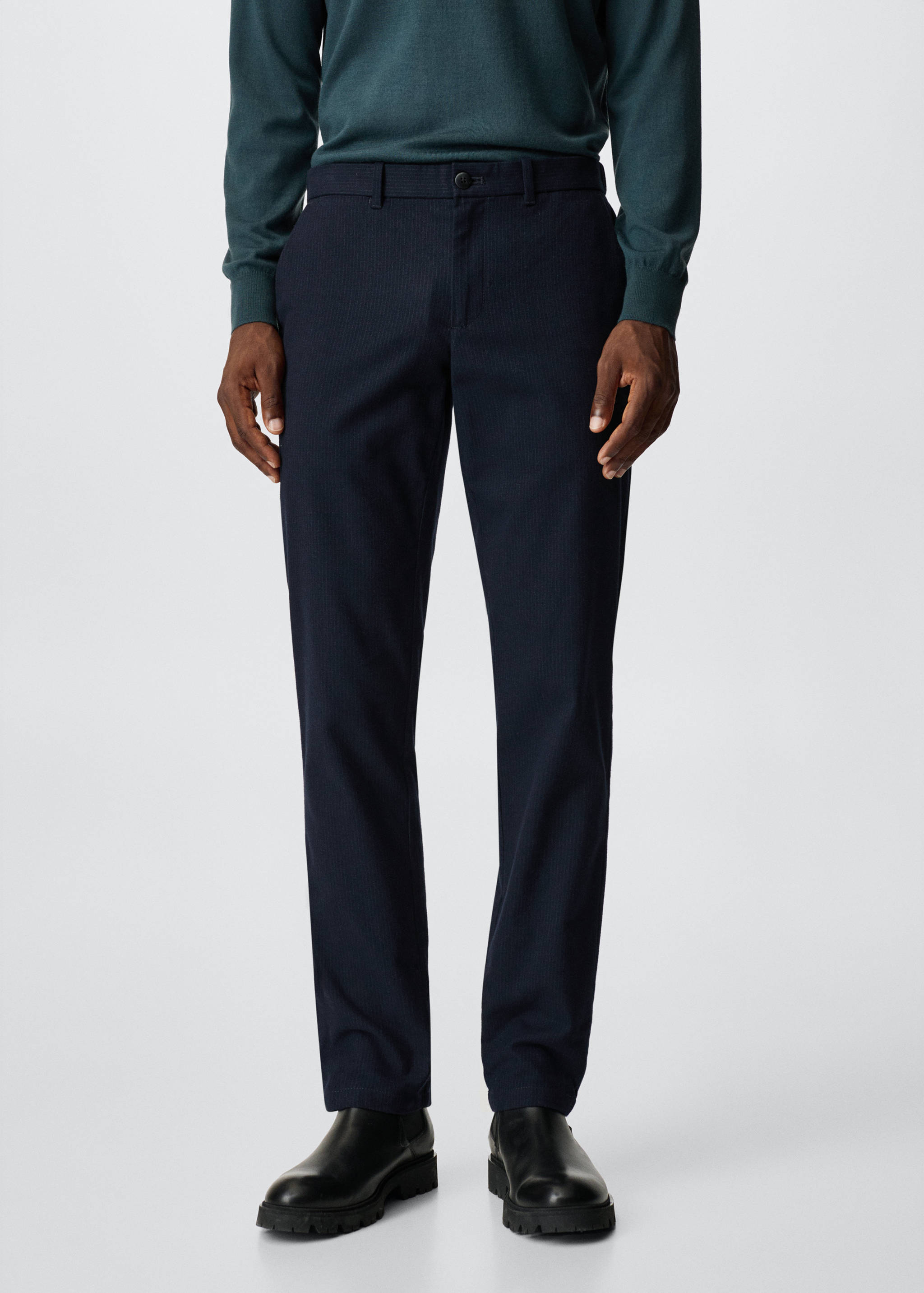 Slim-fit cotton trousers - Medium plane