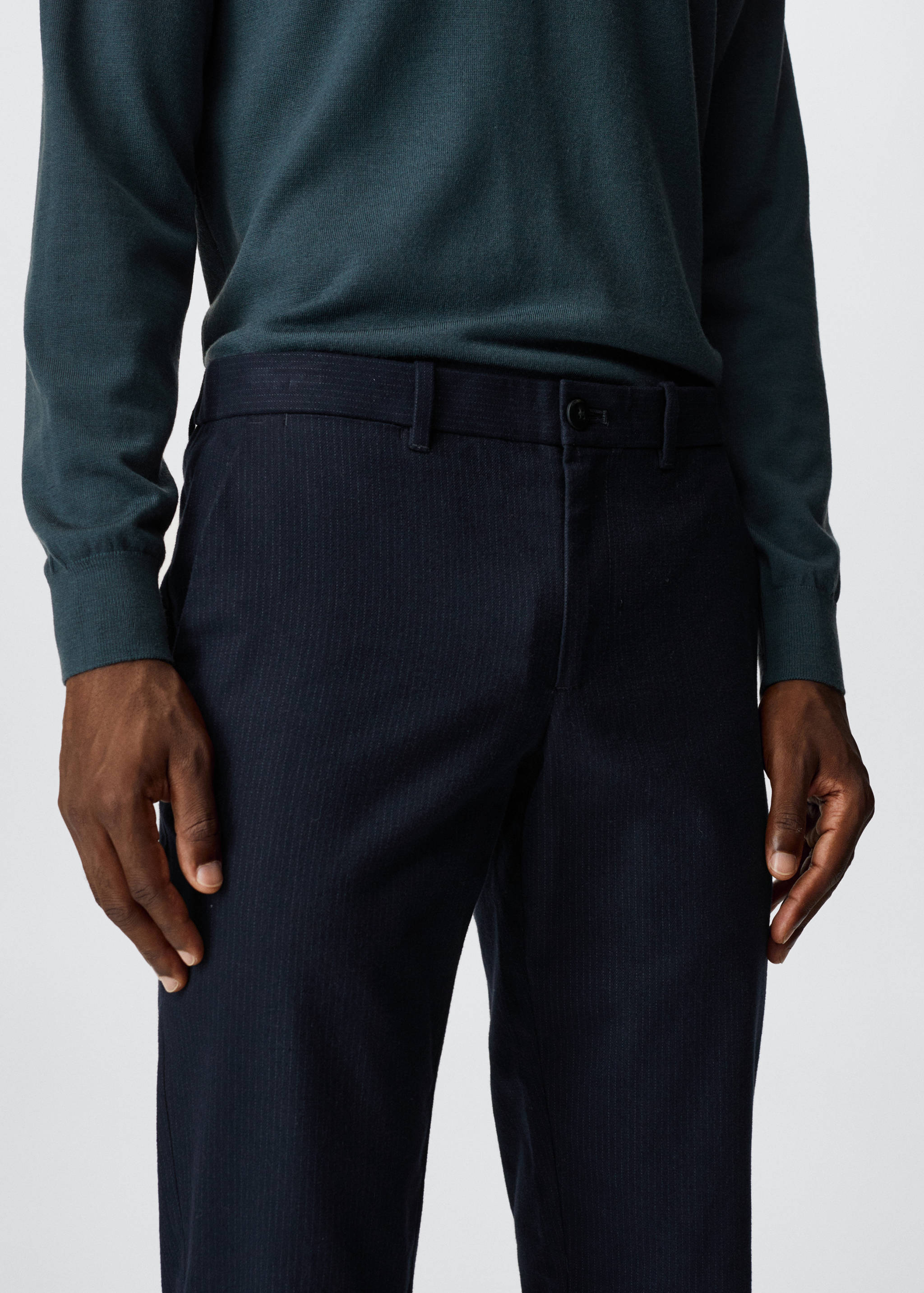 Slim-fit cotton trousers - Details of the article 1