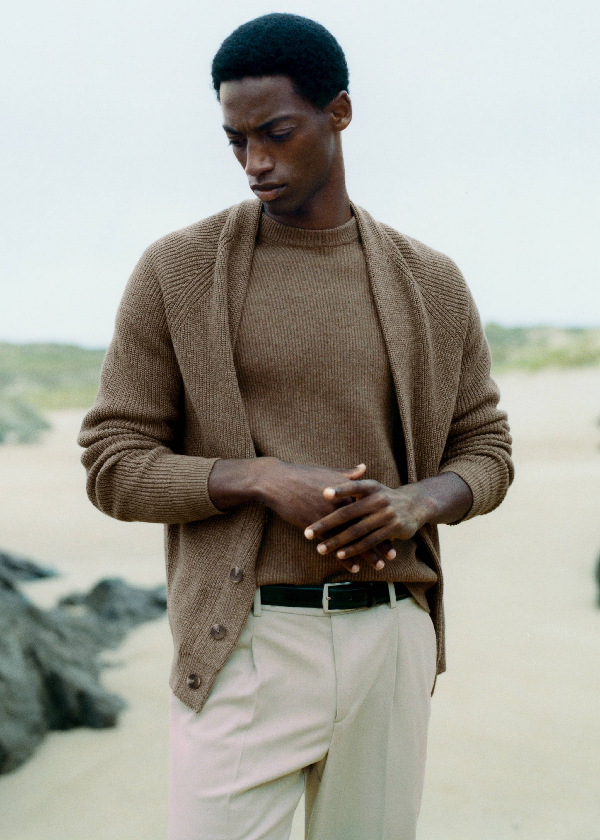 Flecked cotton-blend cardigan - Details of the article 6