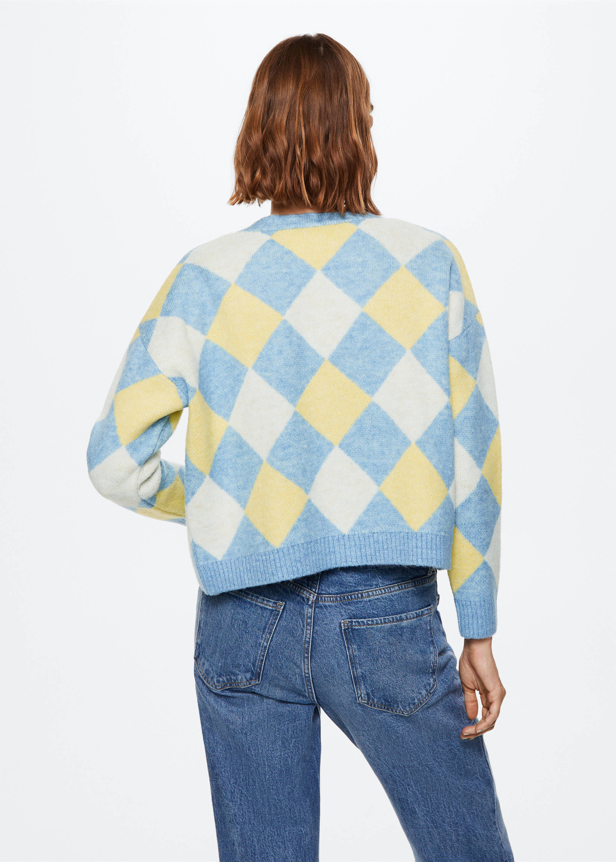 Cárdigan rombos detalle strass - Reverso del artículo