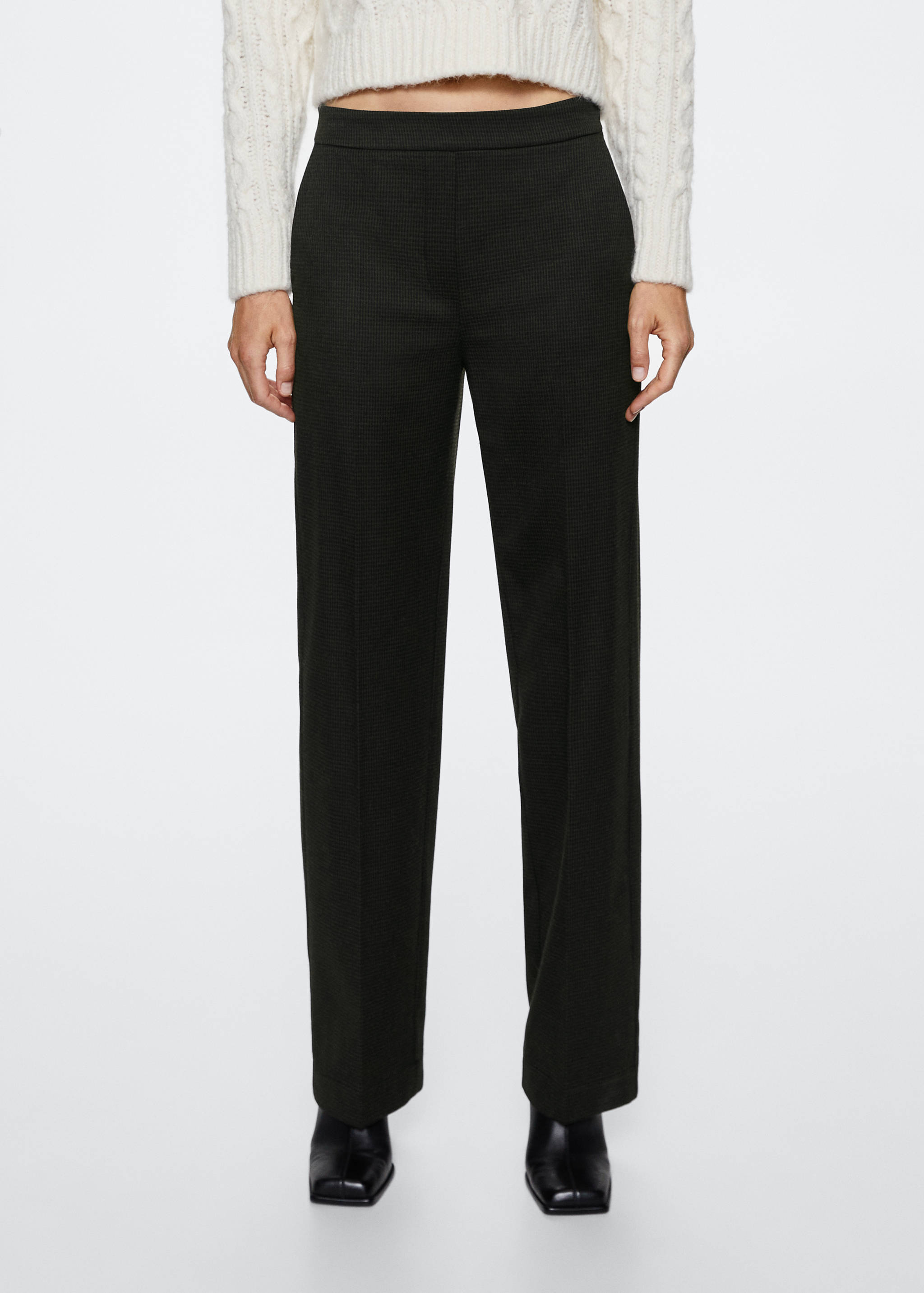 Straight checked trousers - Medium plane