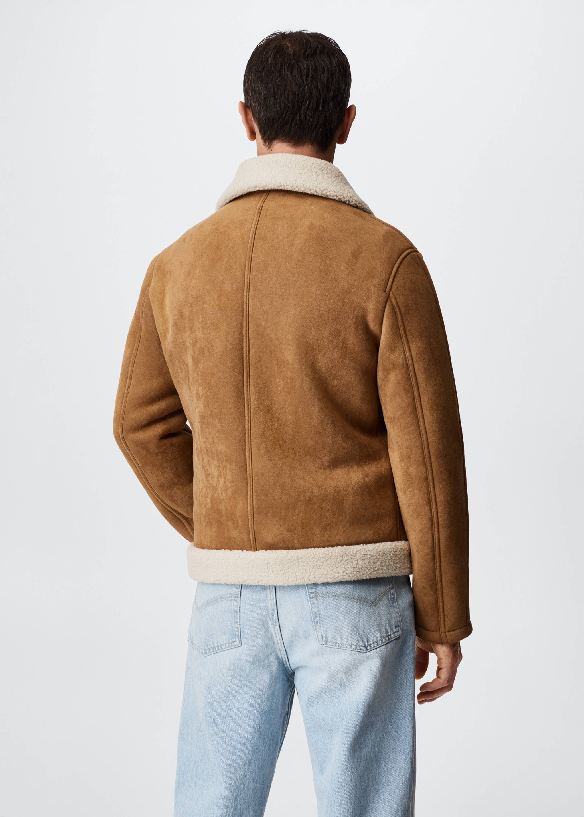 Shearling-effect aviator jacket - Reverse of the article