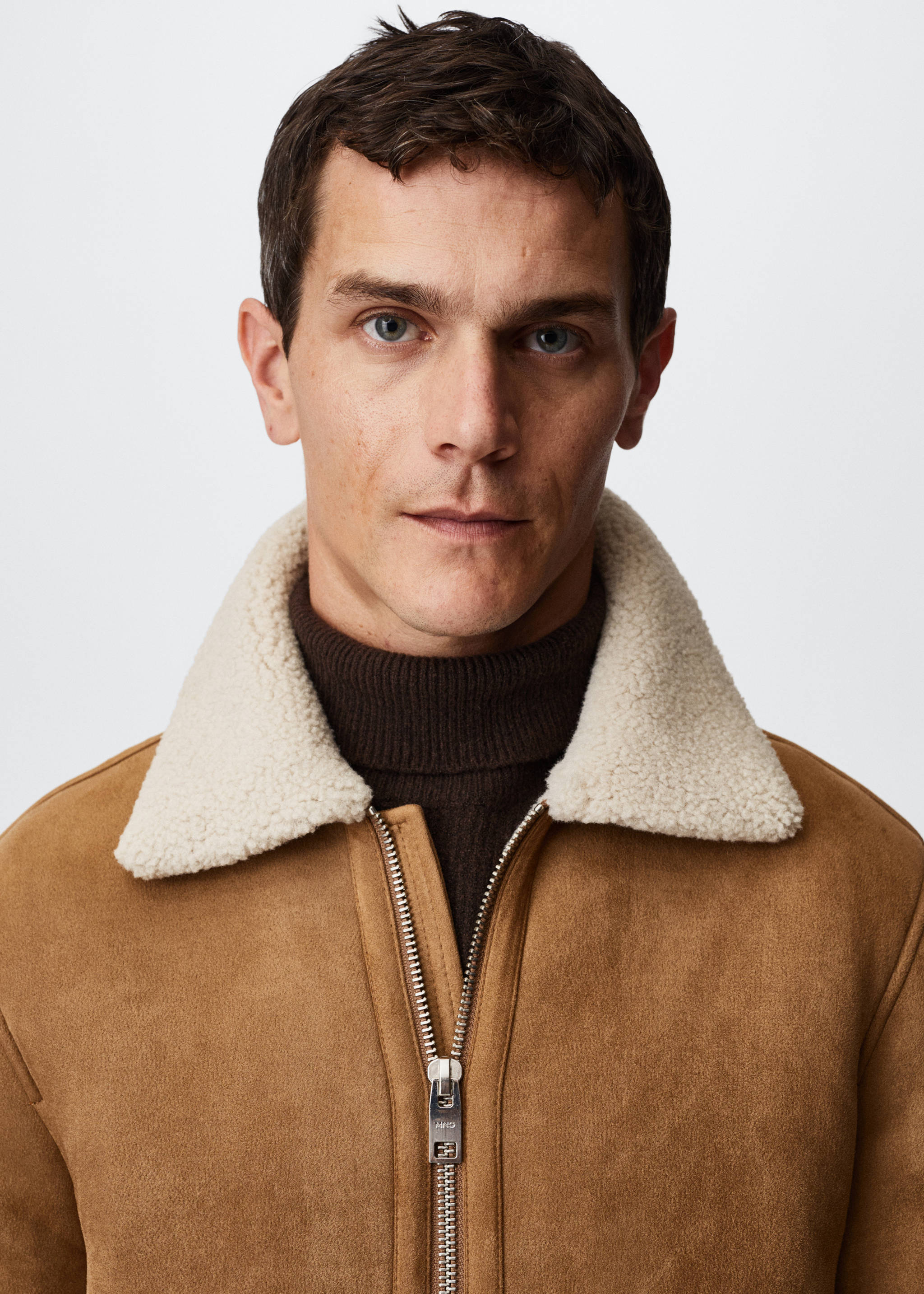 Shearling-effect aviator jacket - Details of the article 4