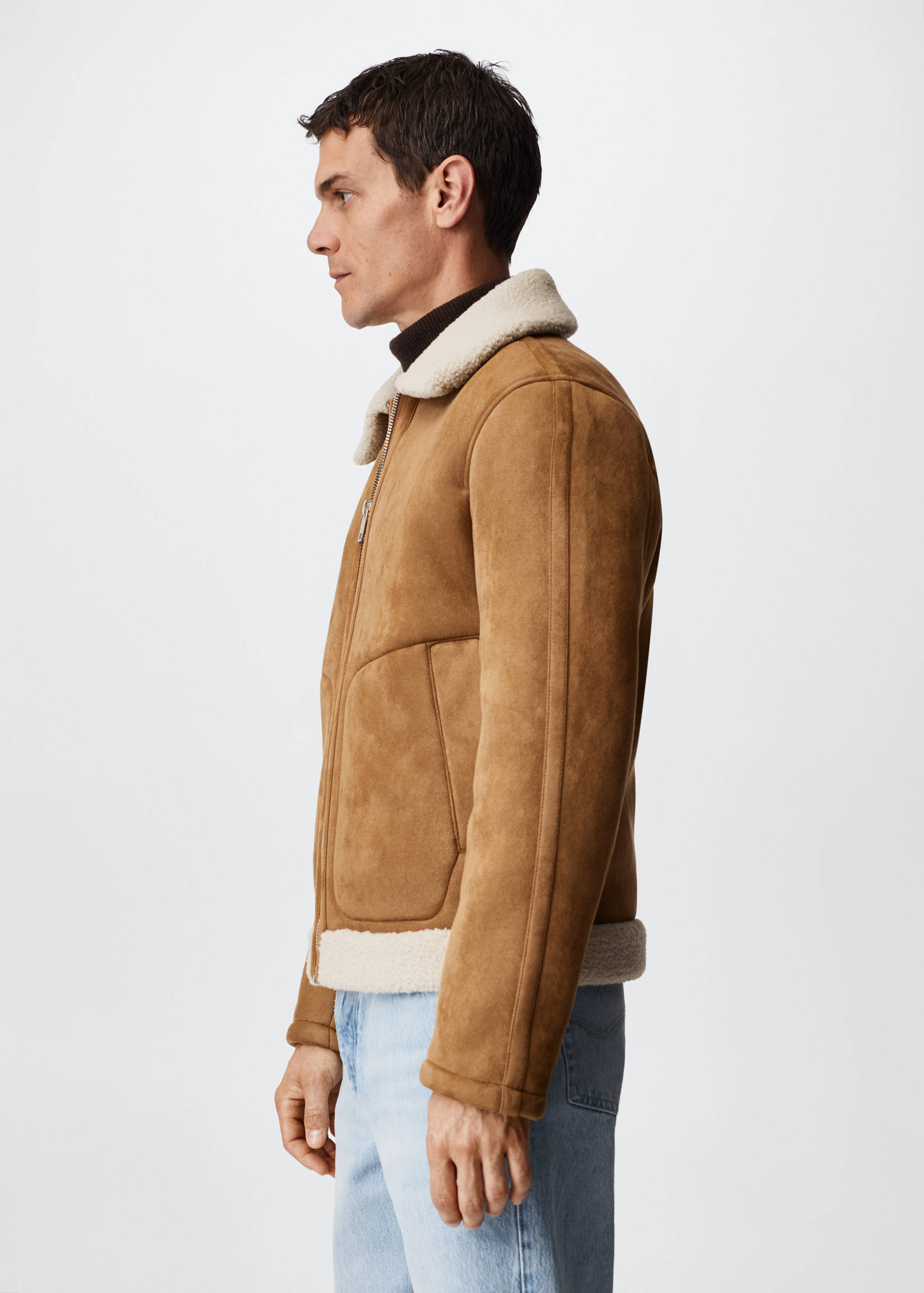 Shearling-effect aviator jacket - Details of the article 3