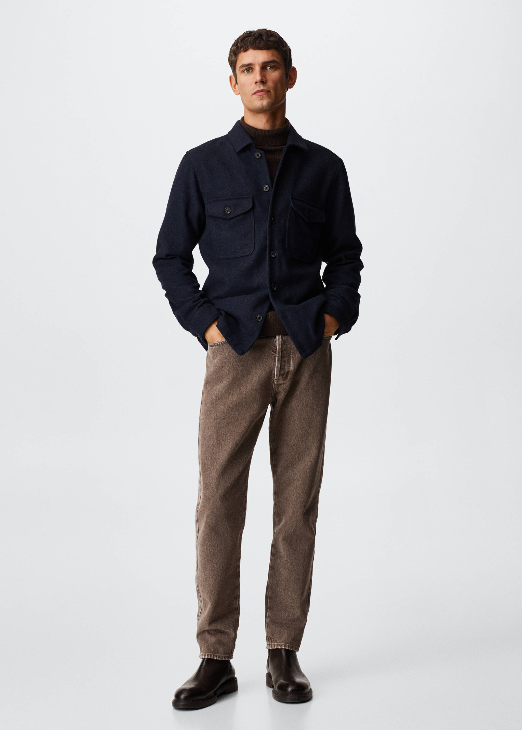 Textured overshirt with pockets - General plane