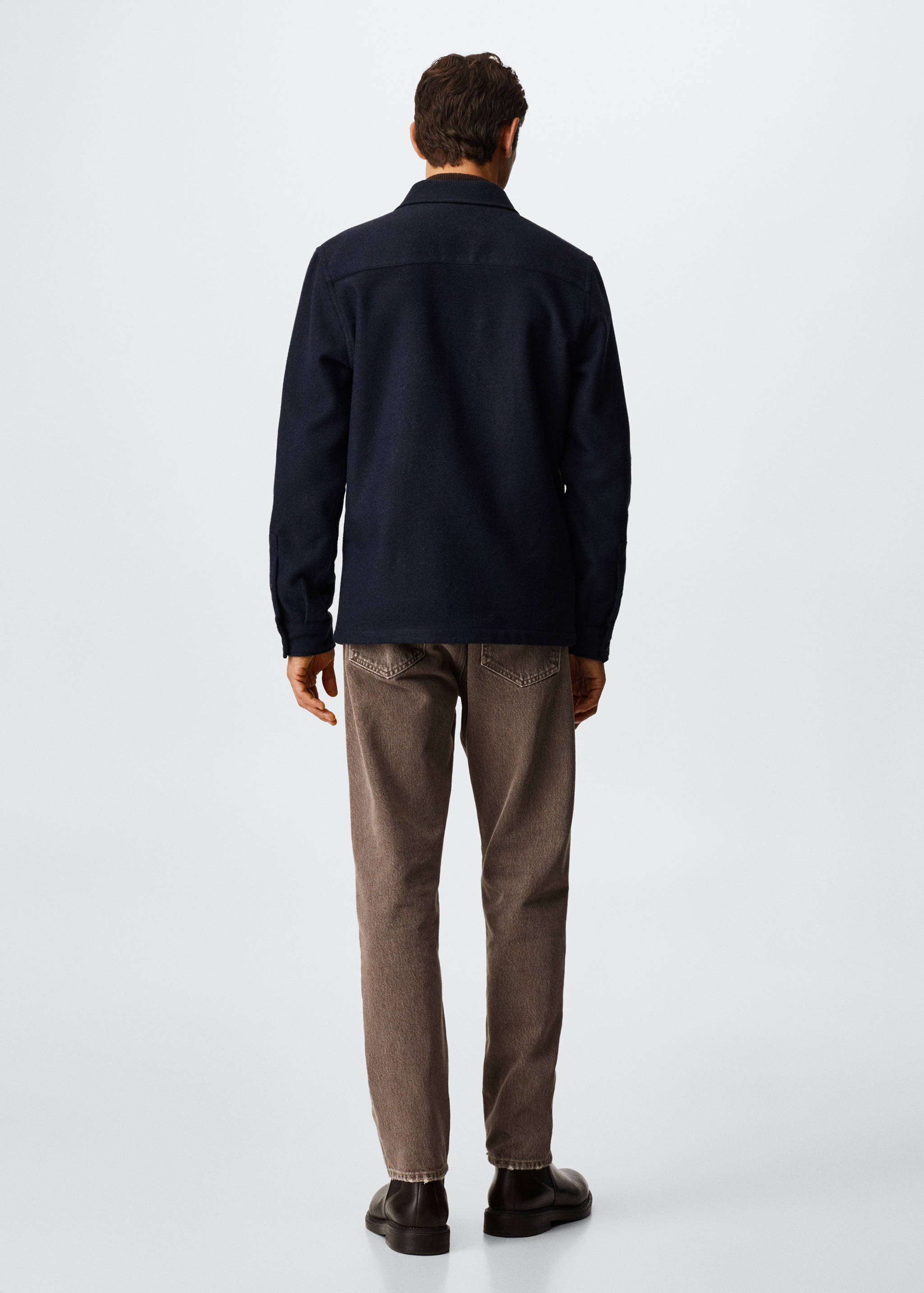 Textured overshirt with pockets - Reverse of the article
