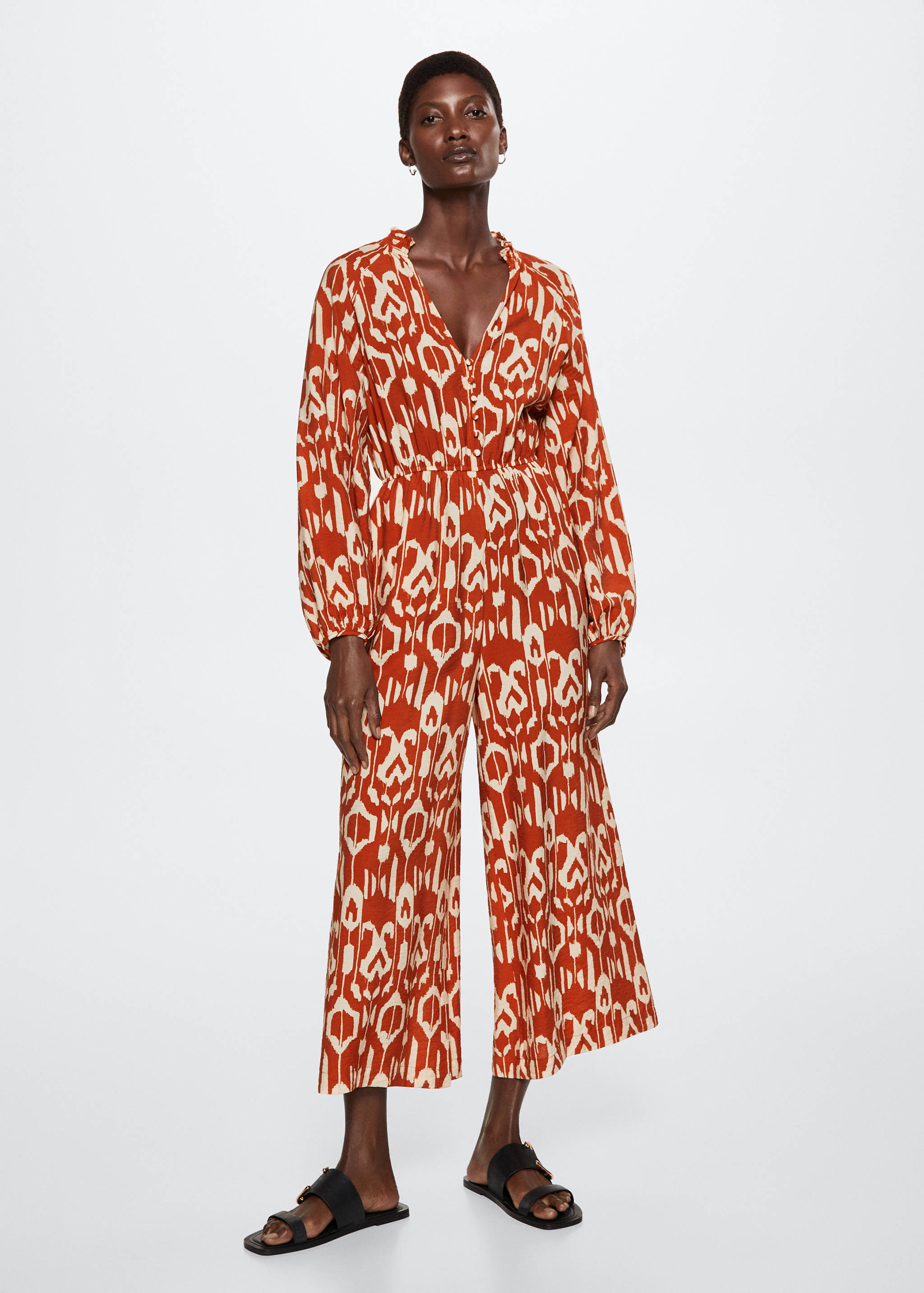 Fließender Jumpsuit mit Muster - Allgemeine Ansicht