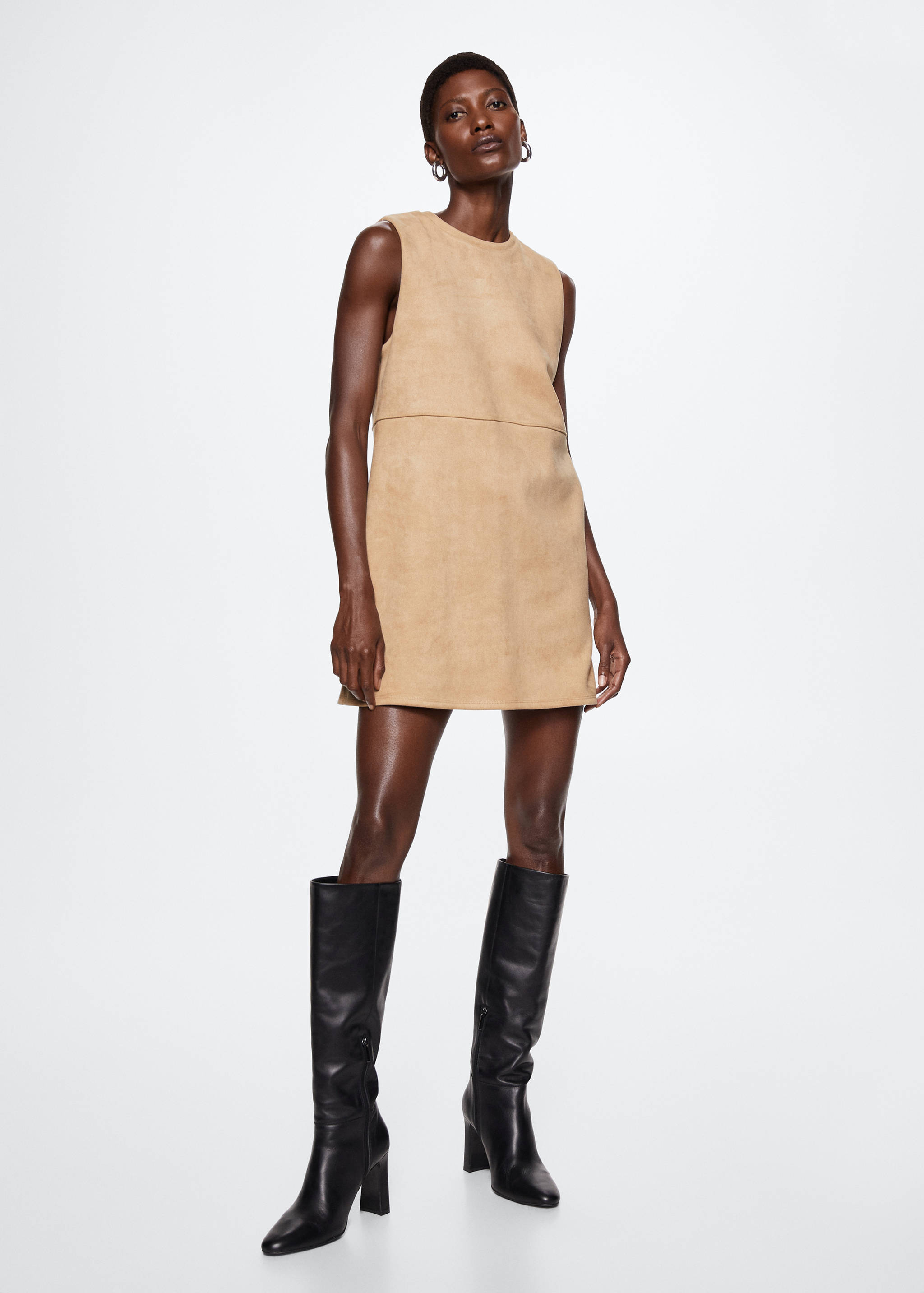 Straight suede dress - General plane