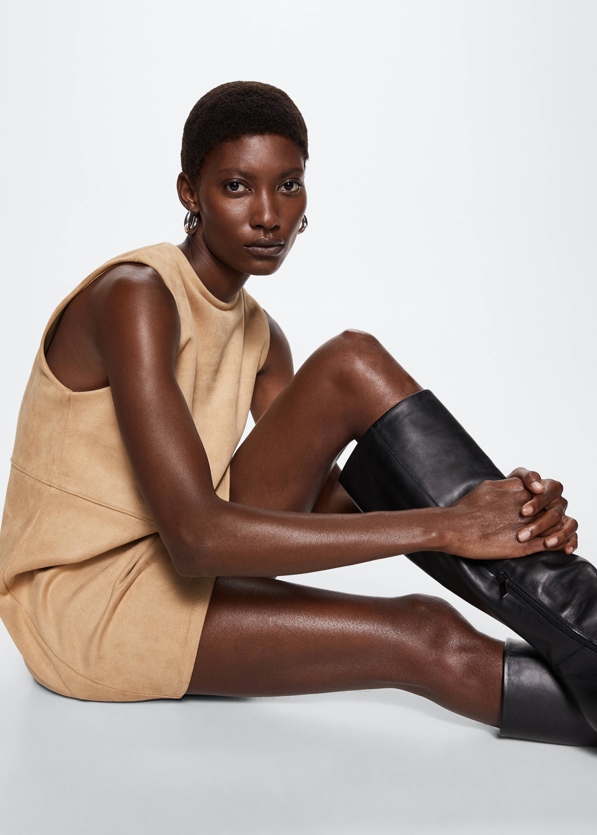 Straight suede dress - Details of the article 2