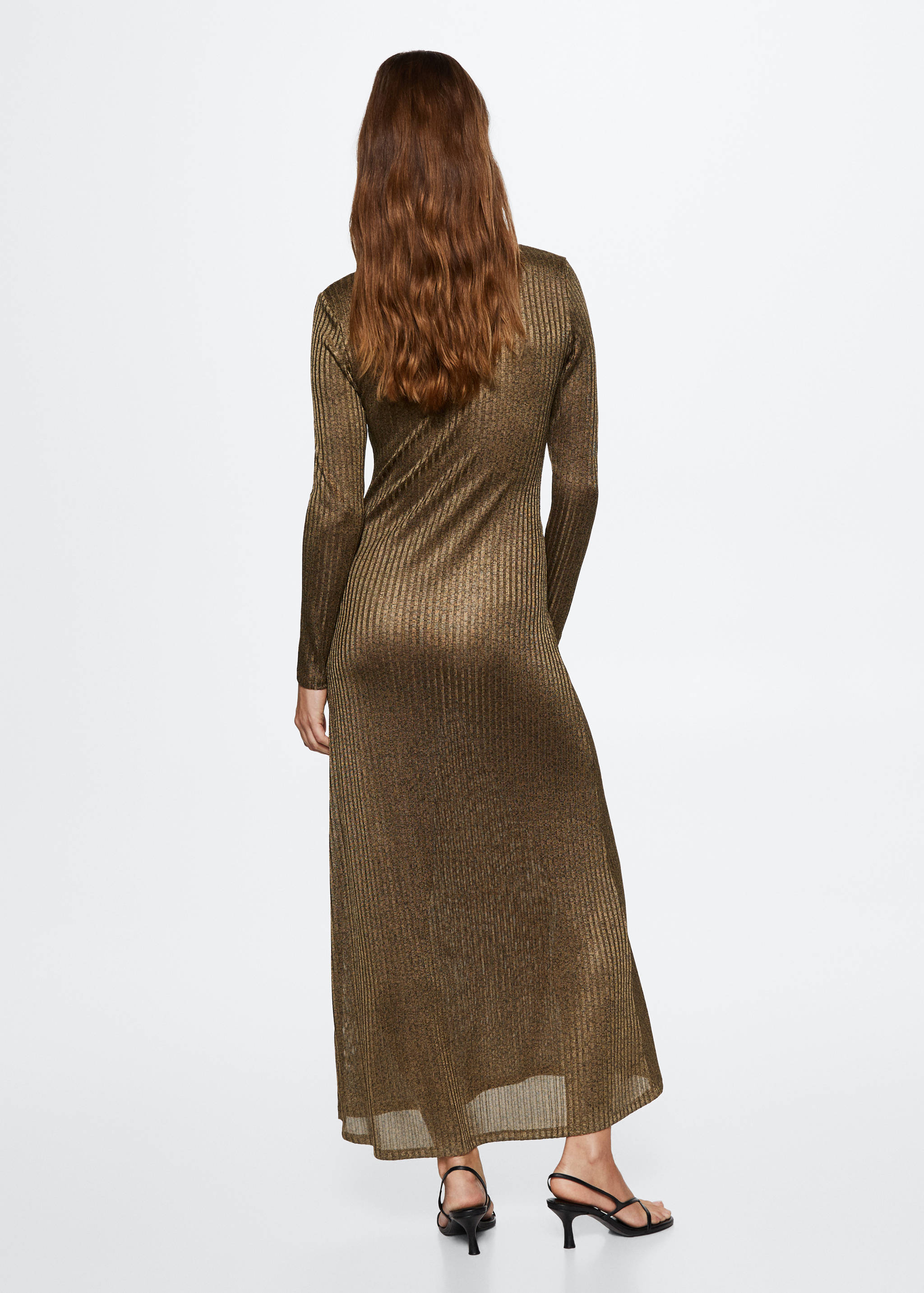 Ribbed long dress - Reverse of the article