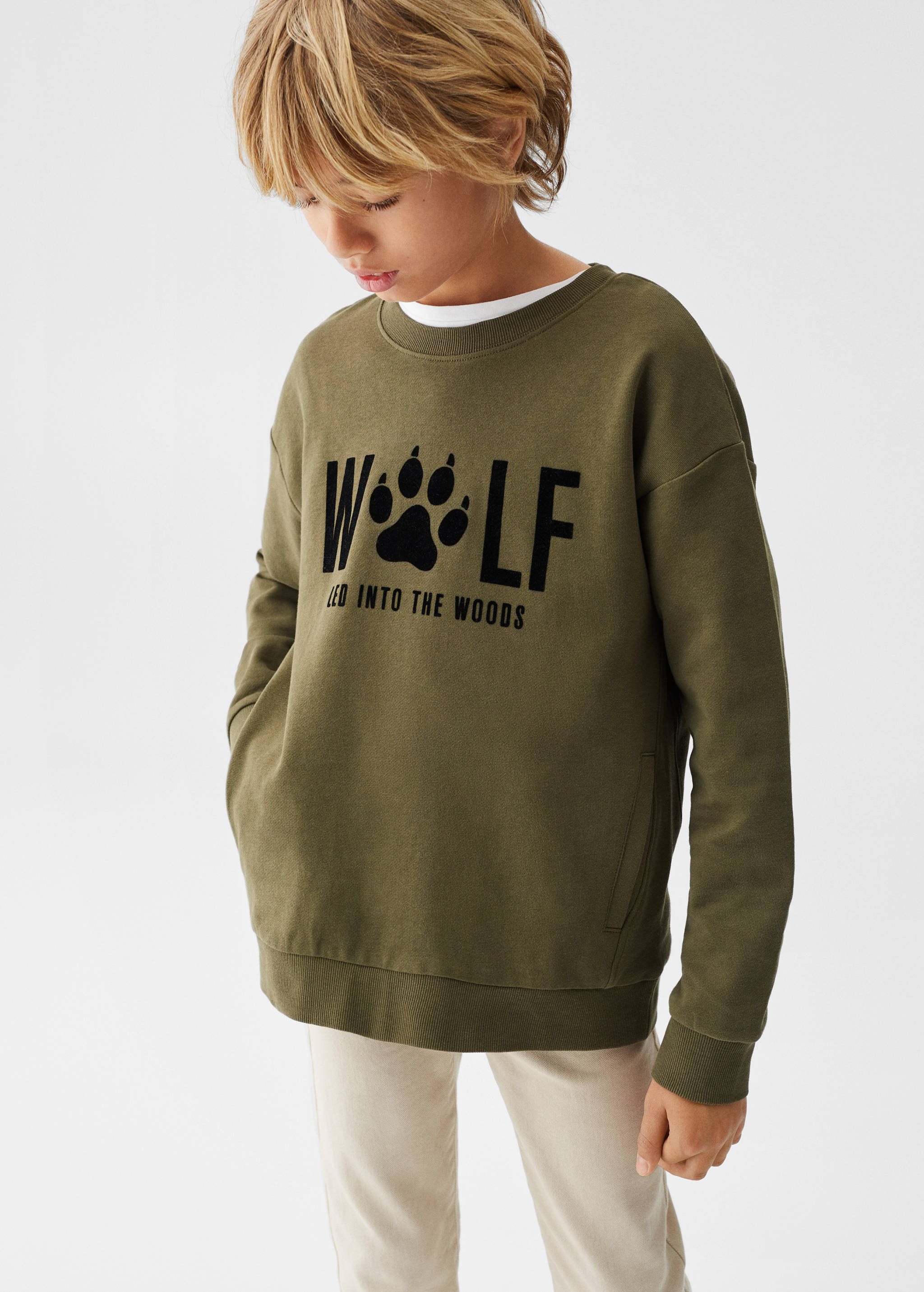 Sudadera estampada textura - Plano medio